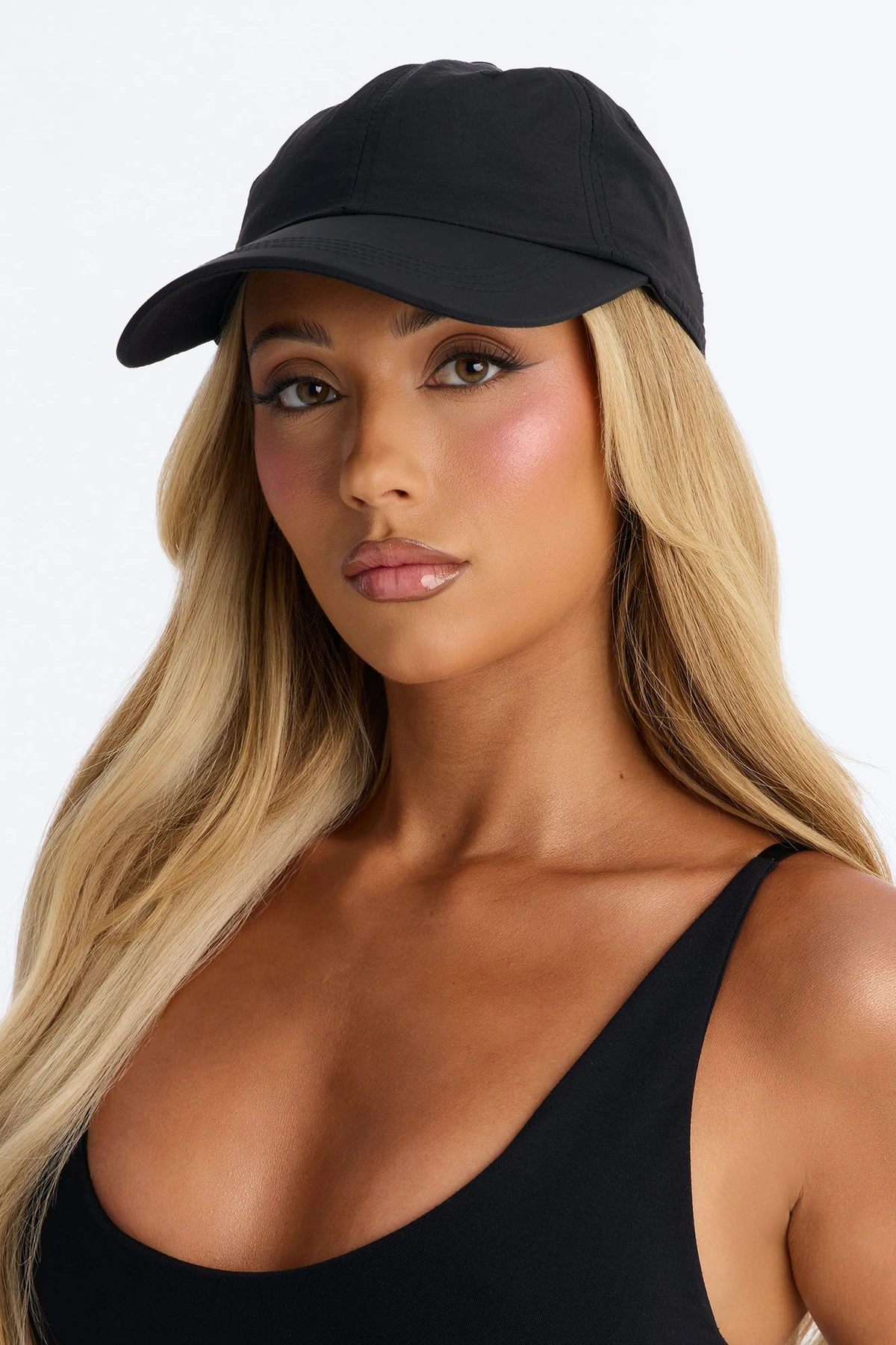 Rain Or Shine Nylon Baseball Hat - Black — Preto