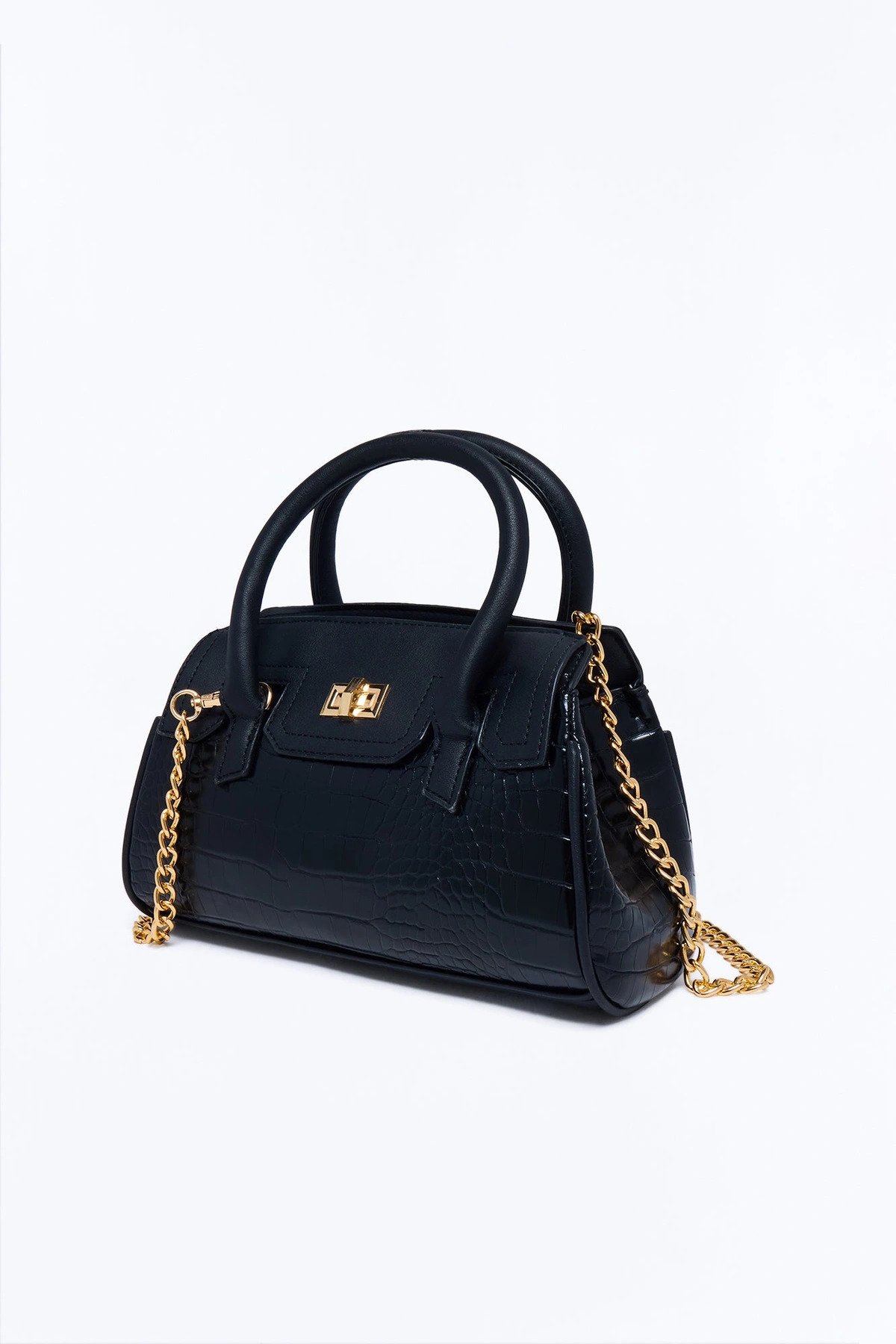 A Thing Of Beauty Faux Leather Satchel Handbag - Black — Preto