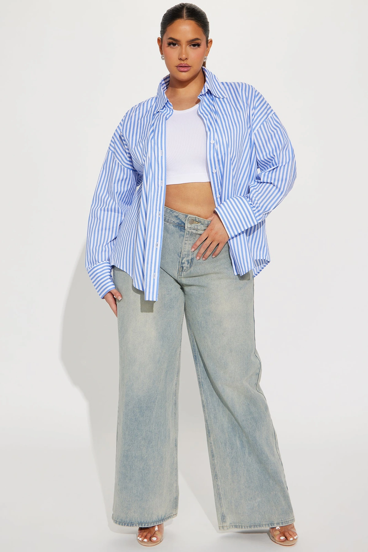 Newport Striped Shirt - White/Blue — Branco/Azul