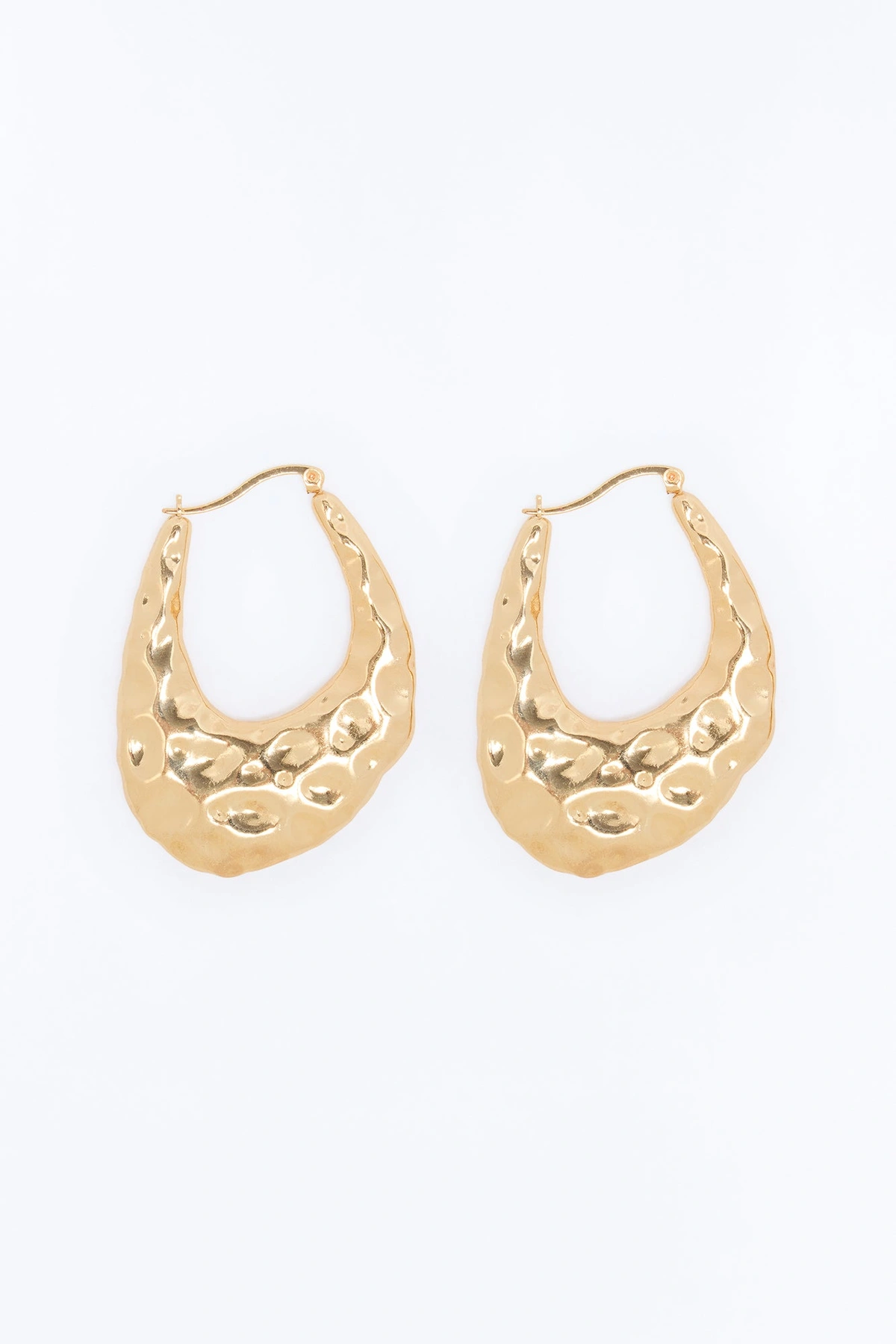 Luna Stone Hoop Earrings - Gold — Dourado