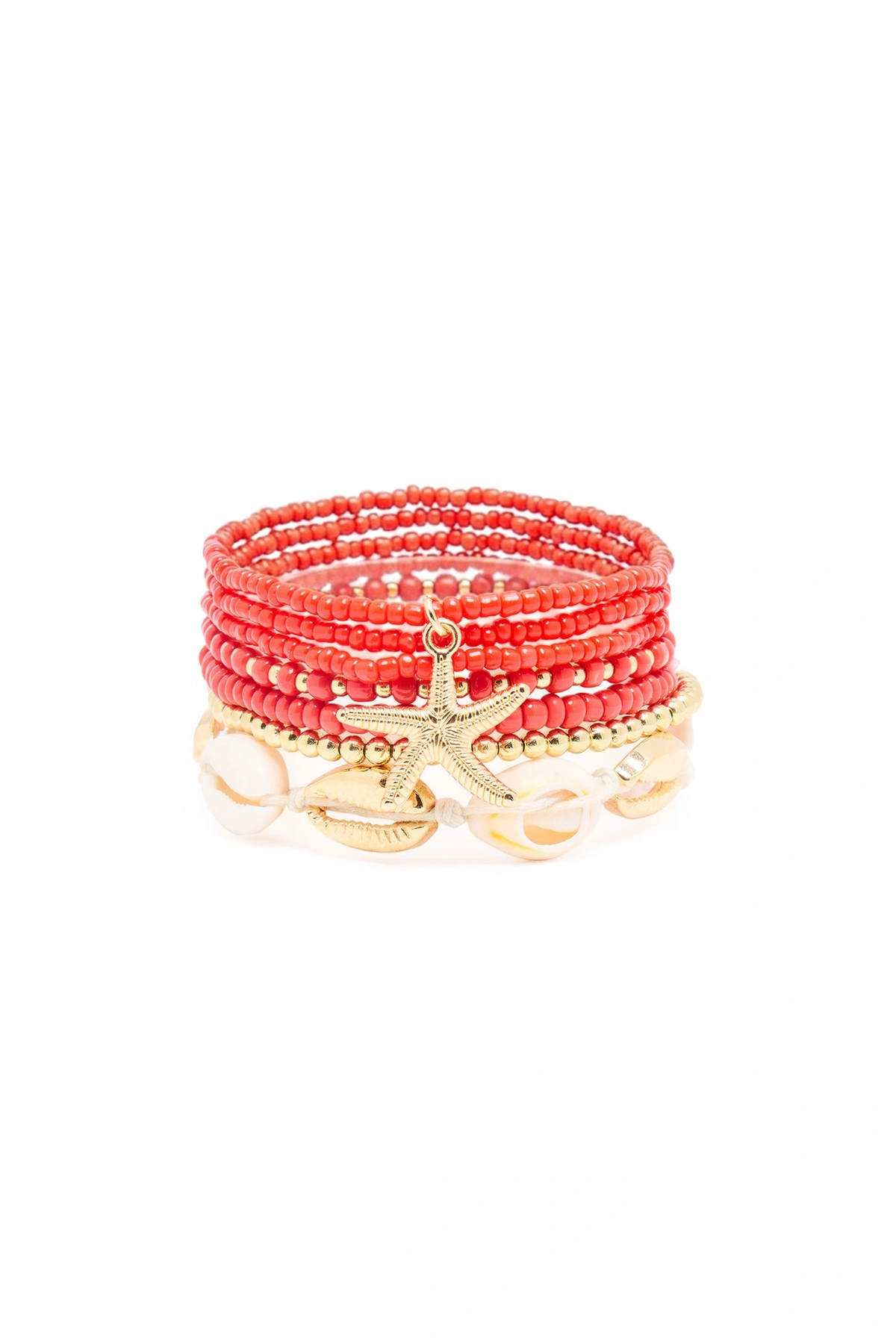 Heatwave 7 Piece Anklet Set - Red/combo — Vermelho/combinação