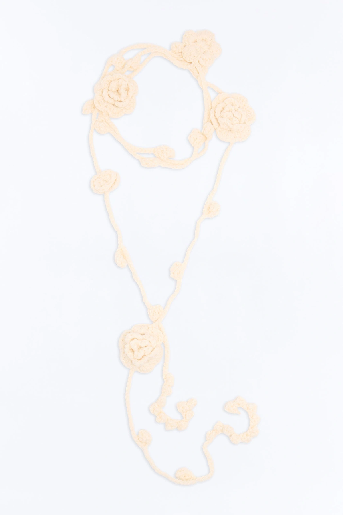 In Full Bloom Crochet Necklace Scarf - White — Branco