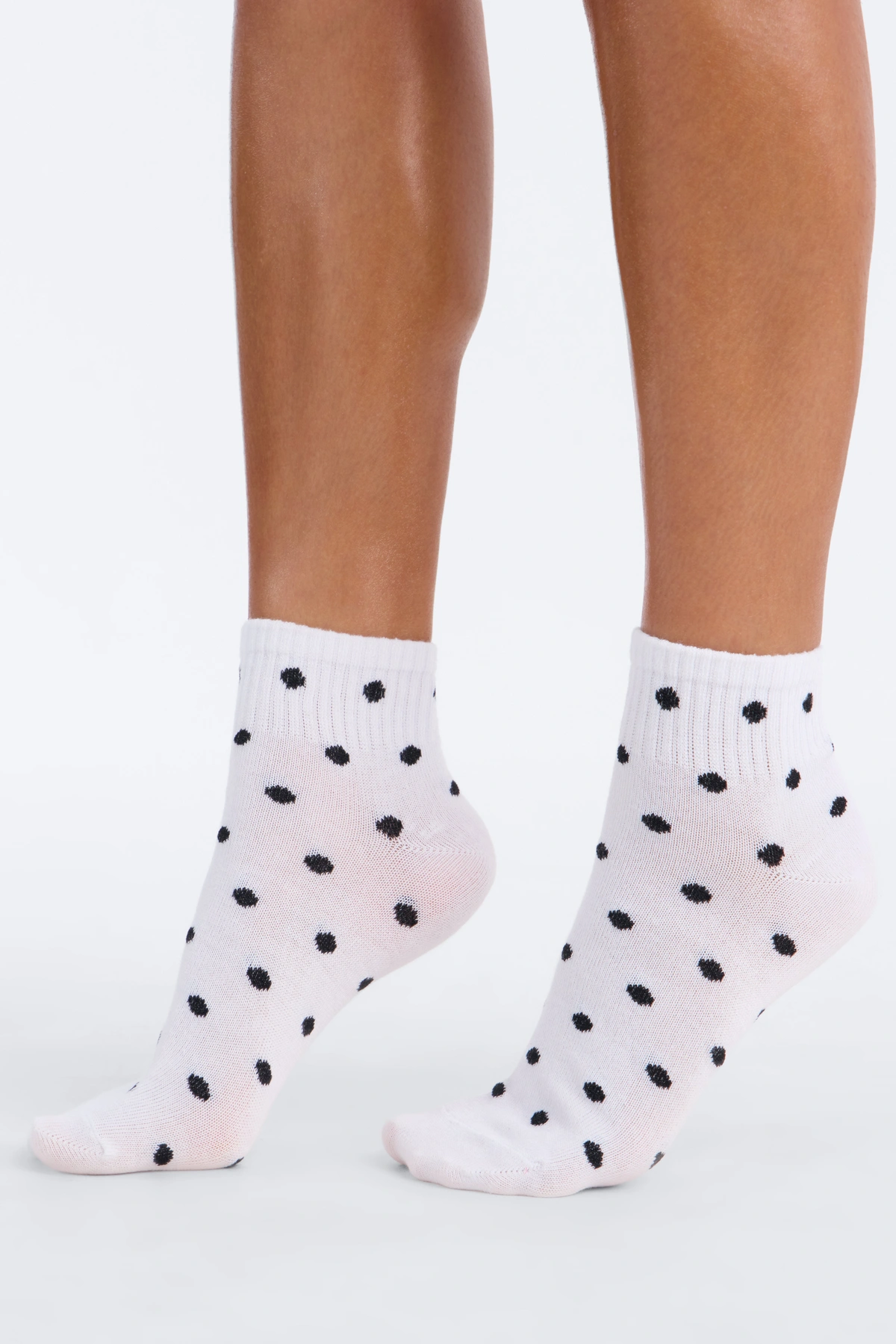 10 Pack Dots And Stripes Quarter Length Socks - Black/combo — Preto/combinação