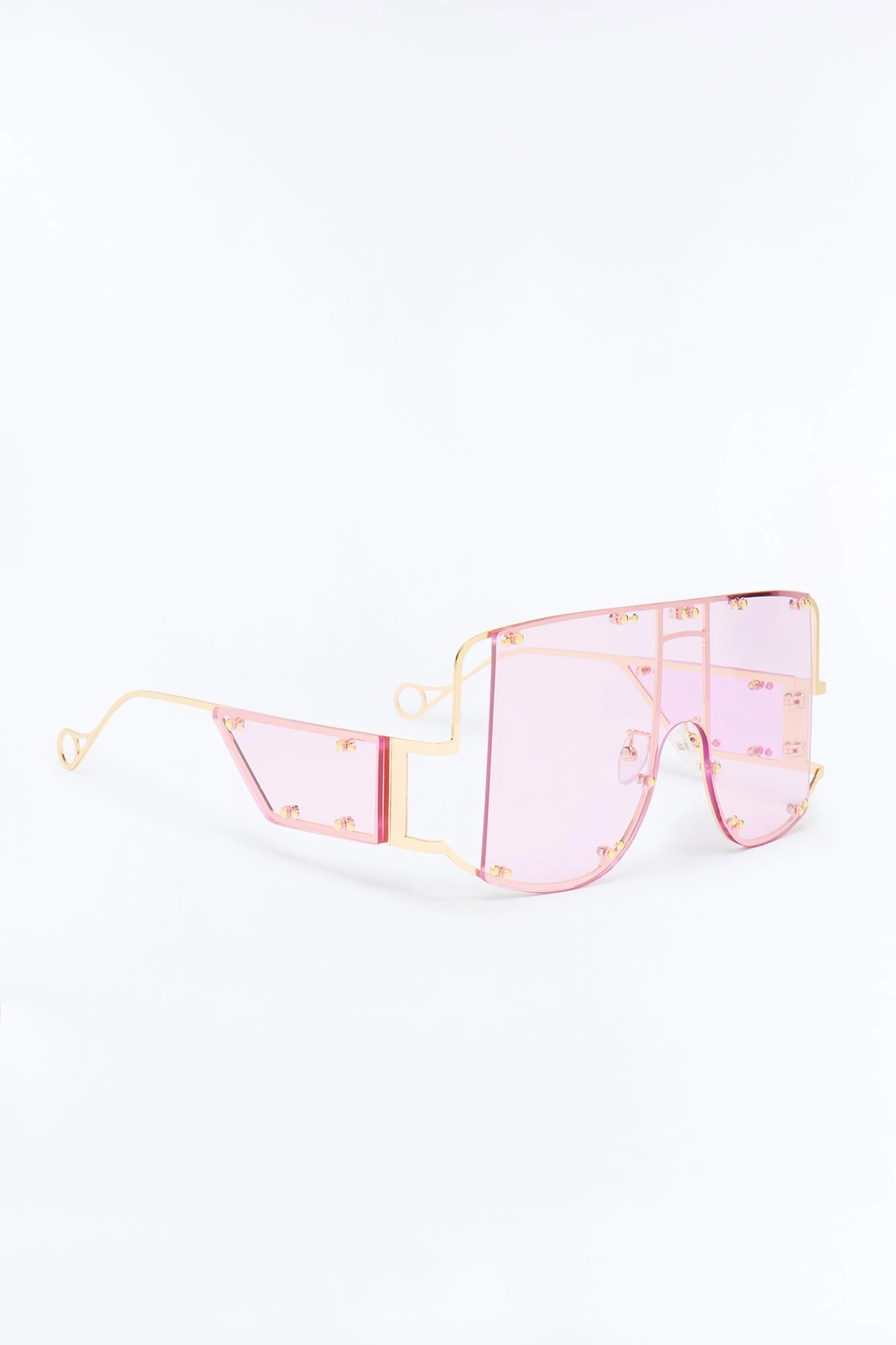 Drama Mode Sunglasses - Gold/Pink — Dourado/Rosa