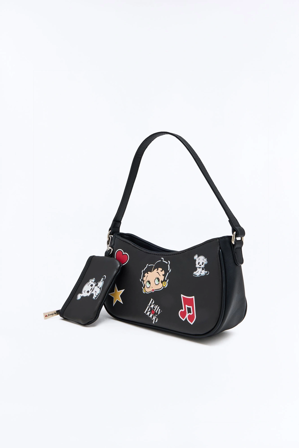 Betty Boop Icons Faux Leather Shoulder Handbag - Black — Preto