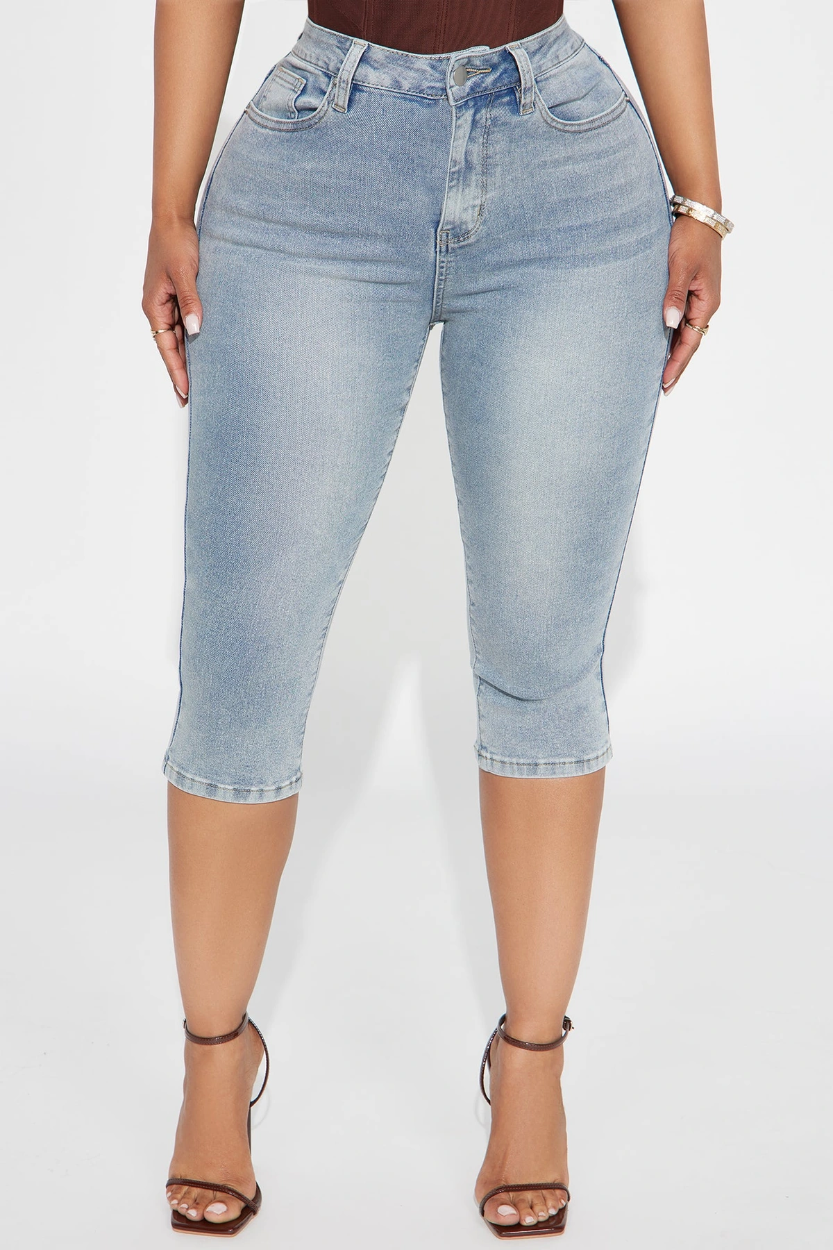 San Diego Skinny Capri Jeans - Light Wash — Ganga de lavagem clara