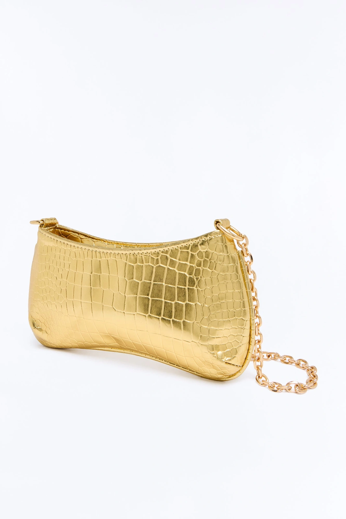Reptile Runway Embossed Croc Handbag - Gold — Dourado
