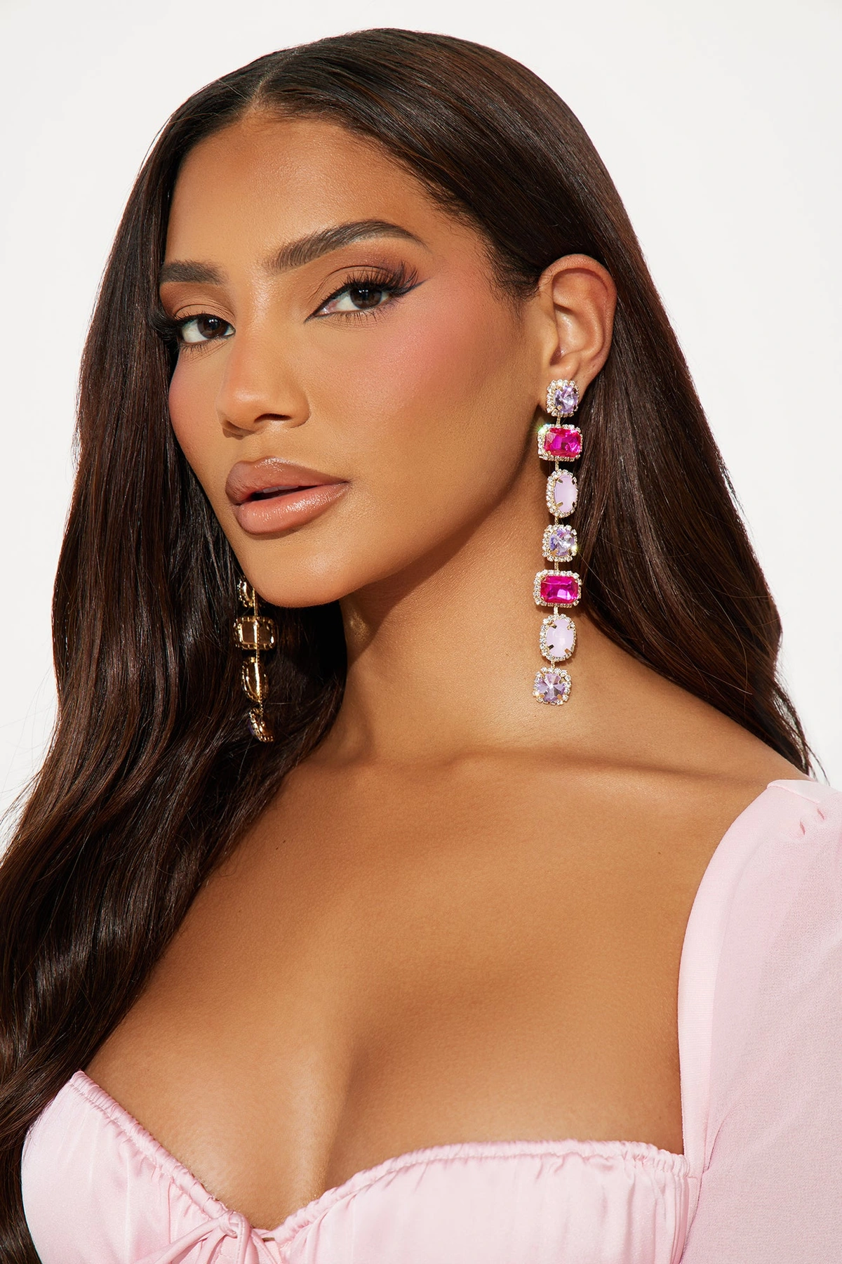Gorgeina Earrings - Pink/combo — Rosa/combinação