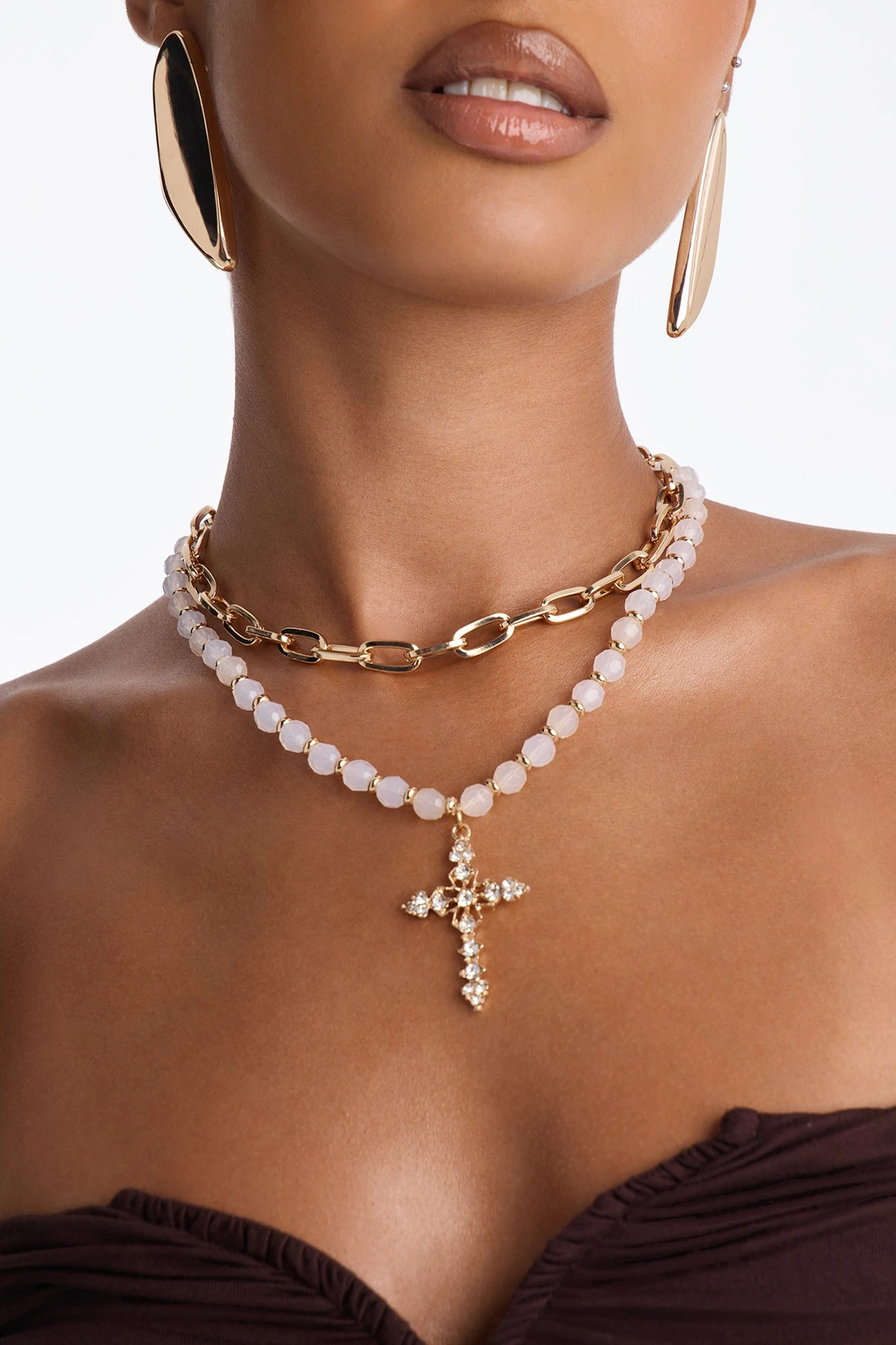 Don't Have To Worry Layered Necklace - Gold/combo — Dourado/combinação