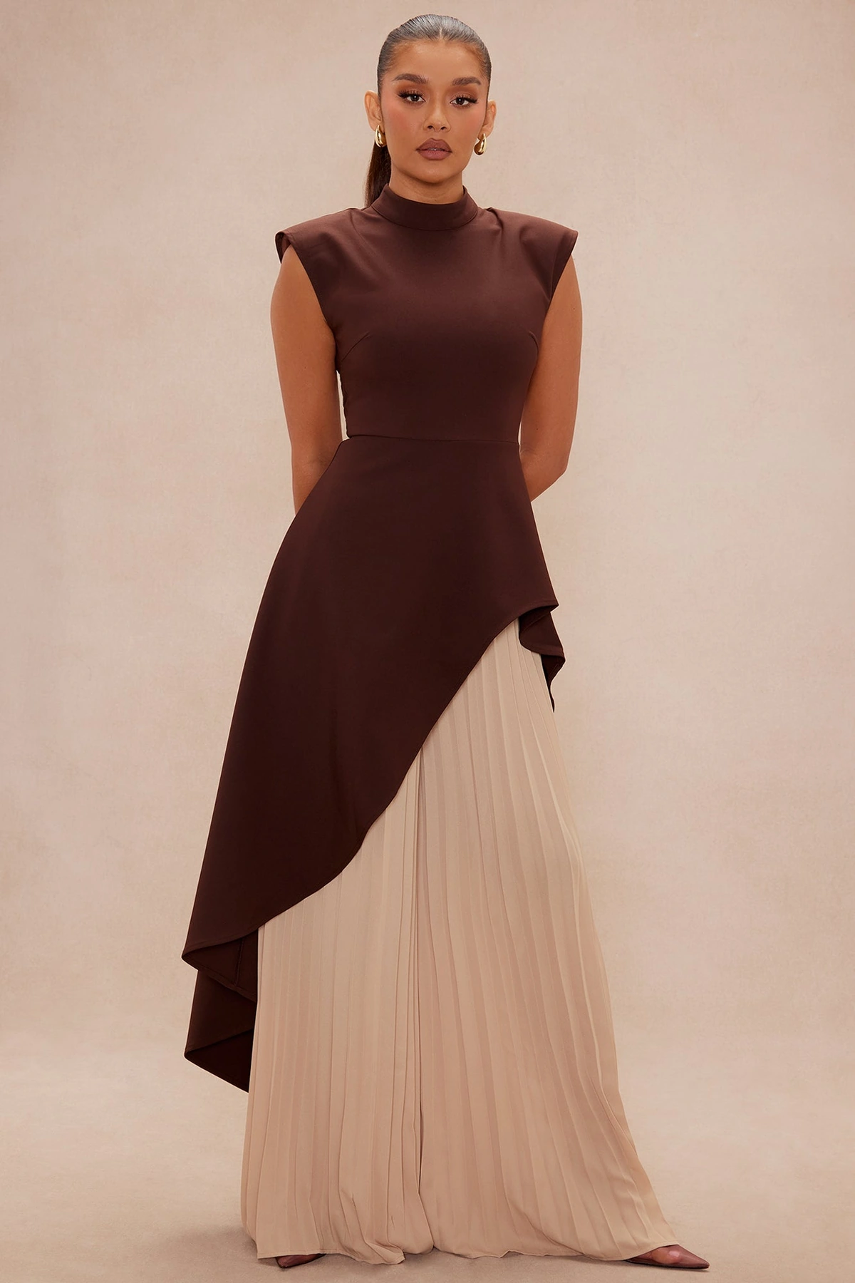 Paris Pleated Pant Set - Chocolate — Chocolate