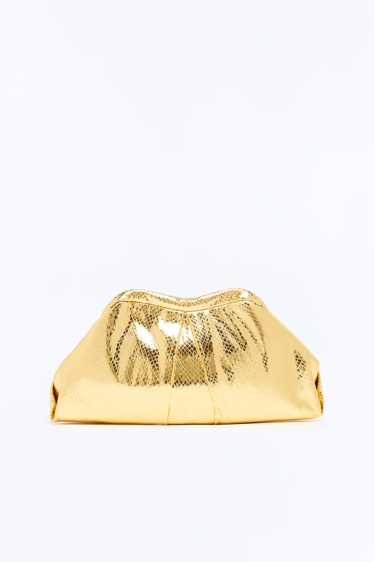 Viper Power Faux Leather Clutch Handbag - Gold — Dourado