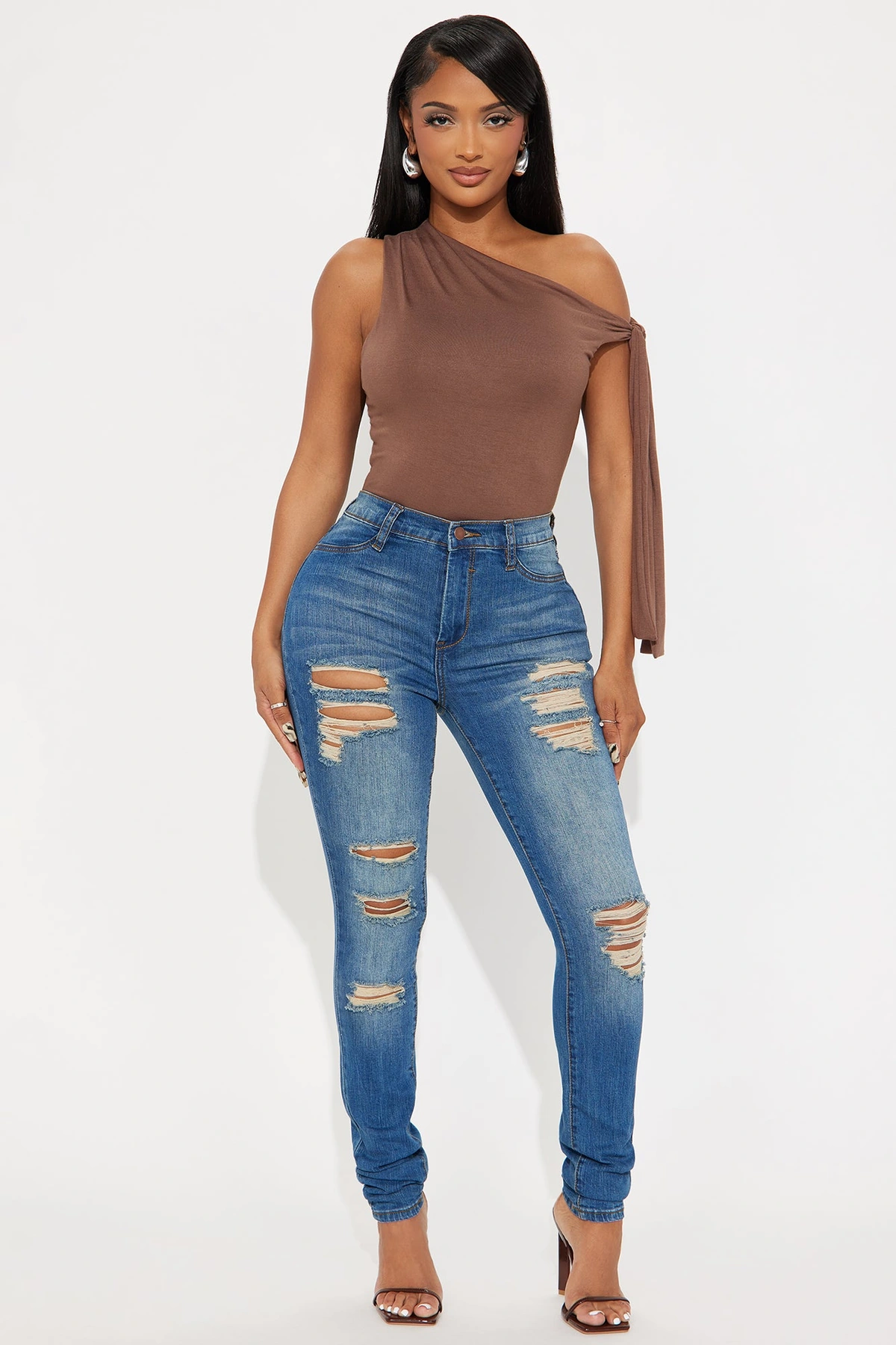 Tall Tough It Up Stretch Skinny Jeans - Dark Wash — Ganga de lavagem escura