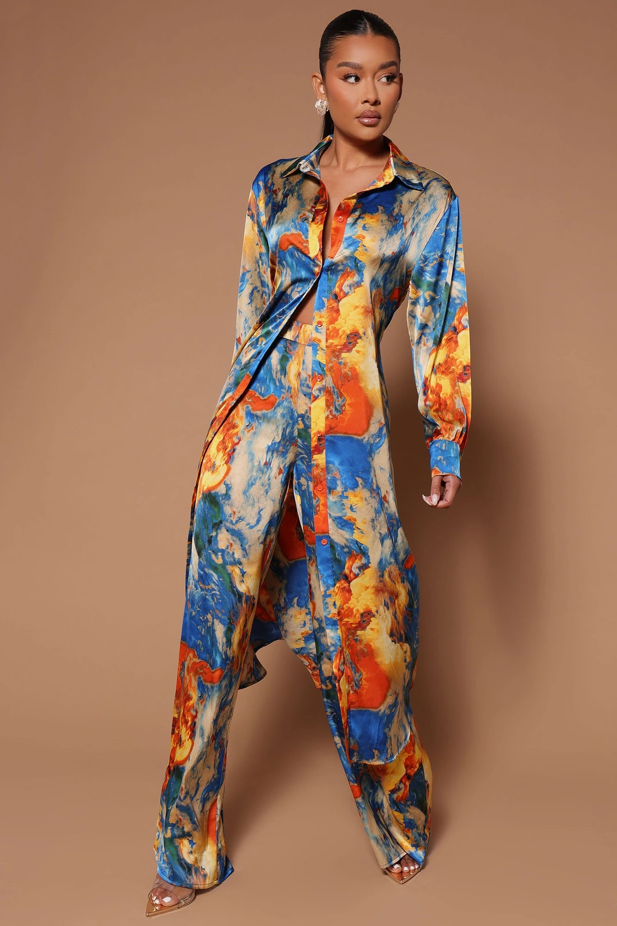 Sadie Wide Leg Pant - Royal/combo — Royal/combinação