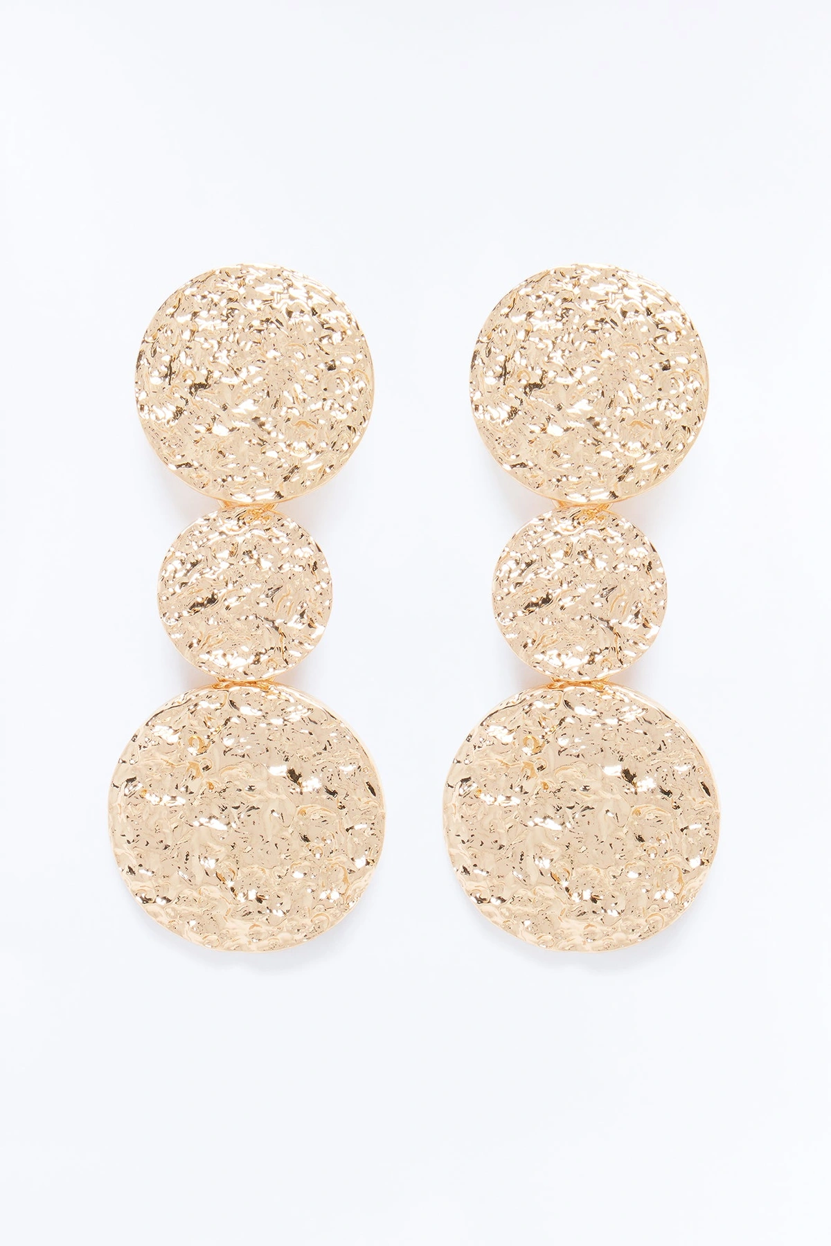 Drop Them Textured Drop Earrings - Gold — Dourado