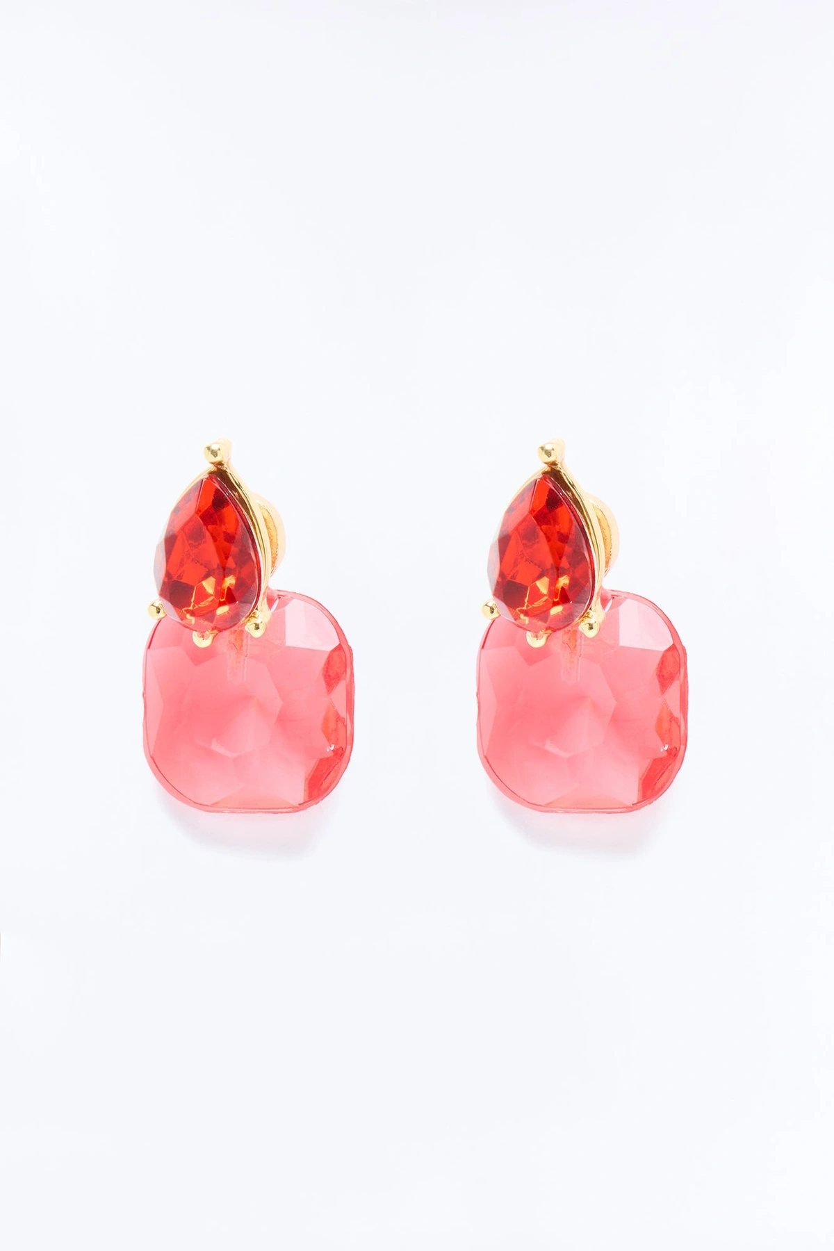 What A Gem Stud Earrings - Red — Vermelho
