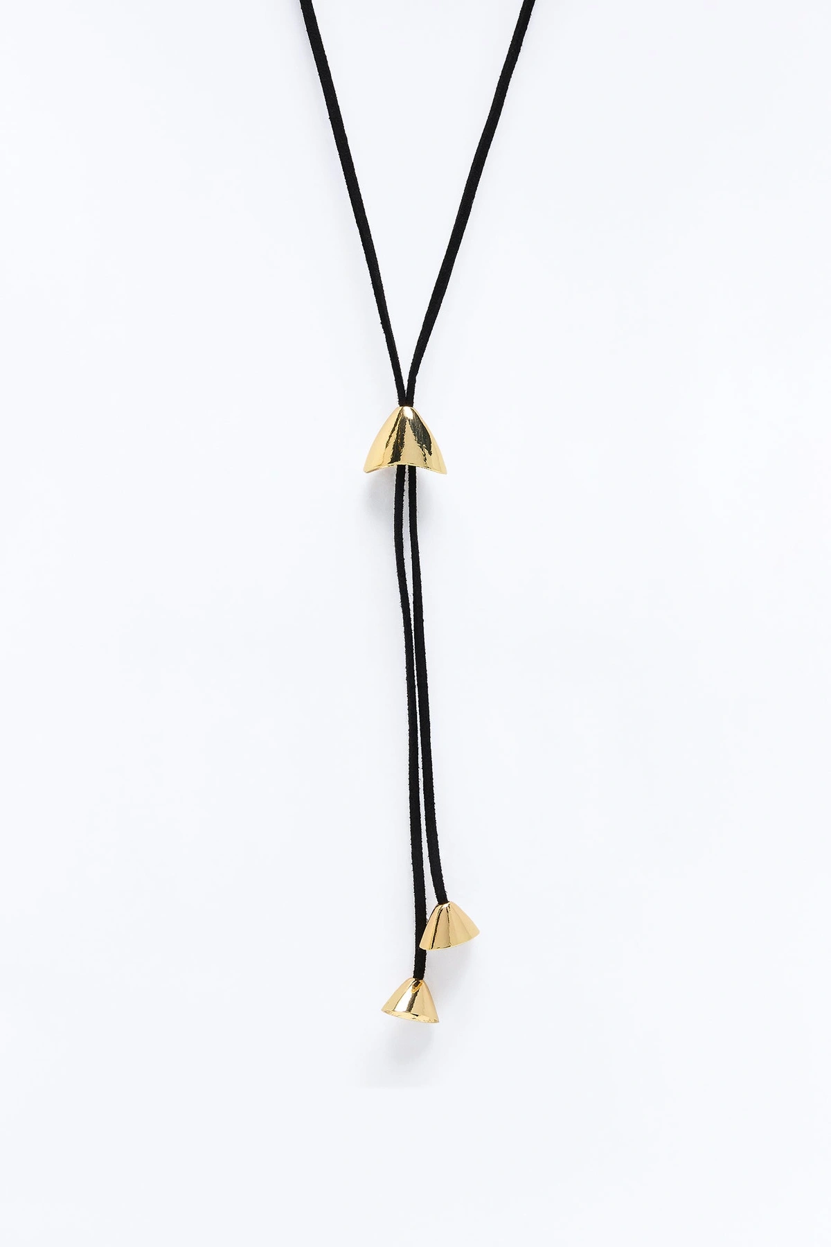 Clara Lariat Necklace - Black/Gold — Preto/Dourado