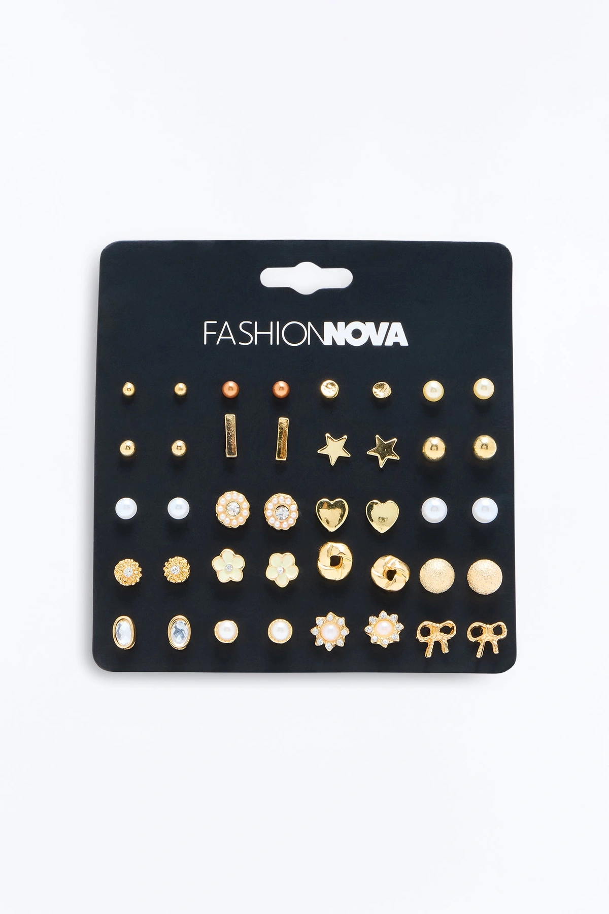 Just A Girl 20 Pair Multi Earring Set - Gold — Dourado
