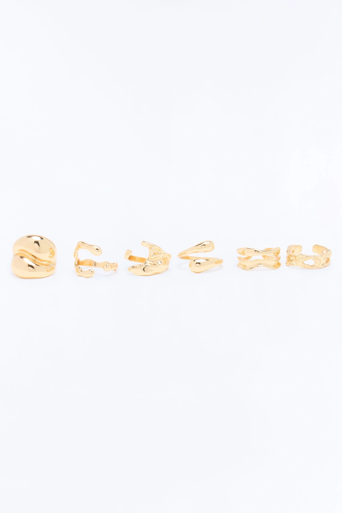Halo Drip 6 Piece Ring Set - Gold — Dourado
