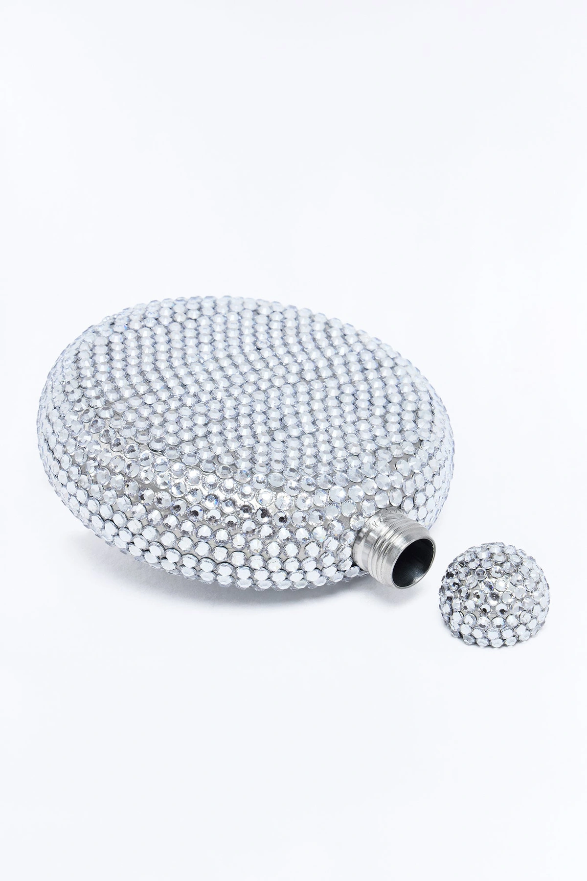 Precious Liquid Rhinestone Flask - Silver — Prateado