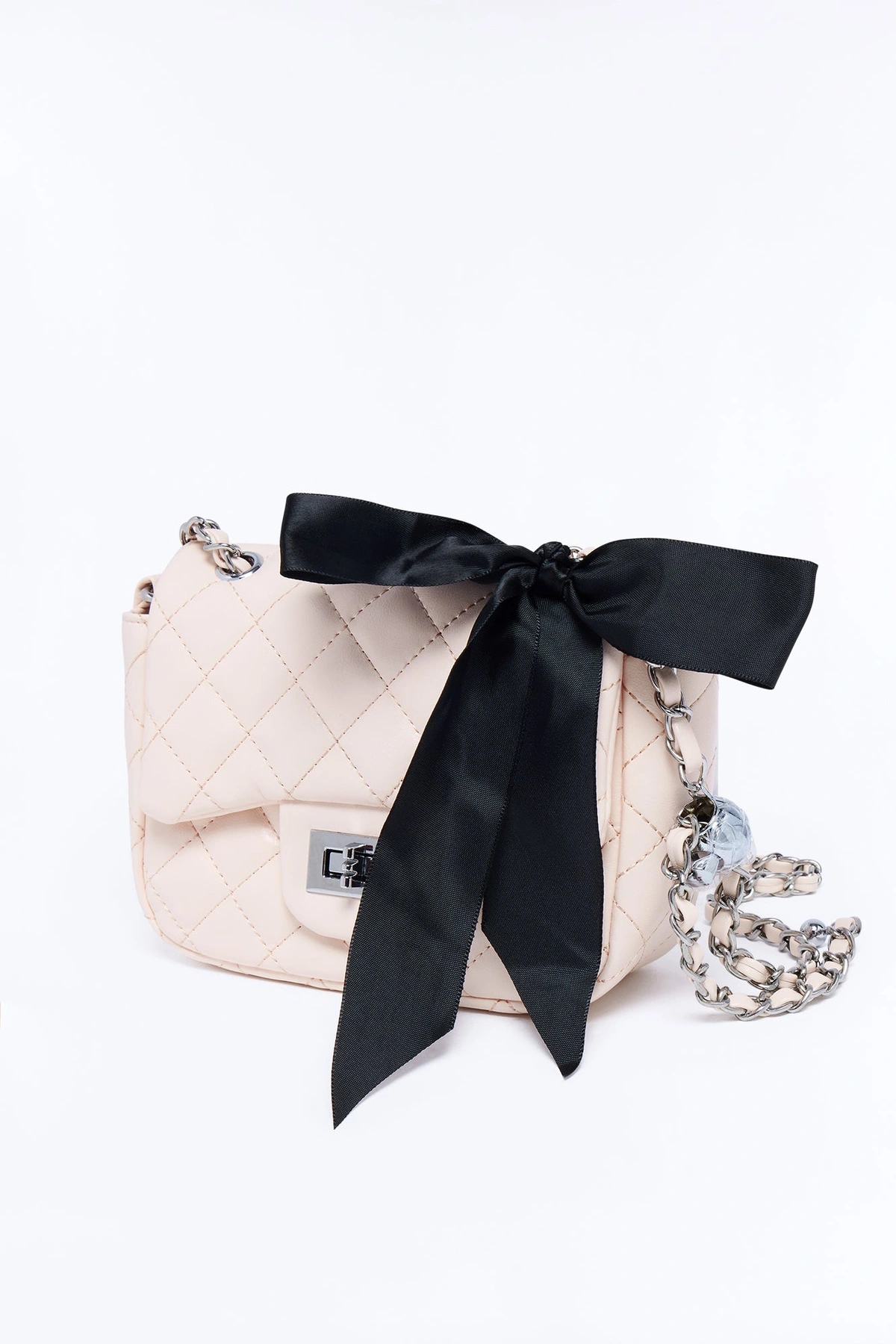 Bow Me Away Faux Leather Crossbody Handbag - Ivory — Marfim