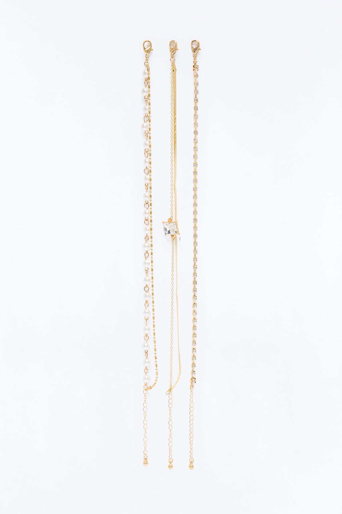 A Hint Of Sparkle 3 Piece Anklet Set - Gold — Dourado