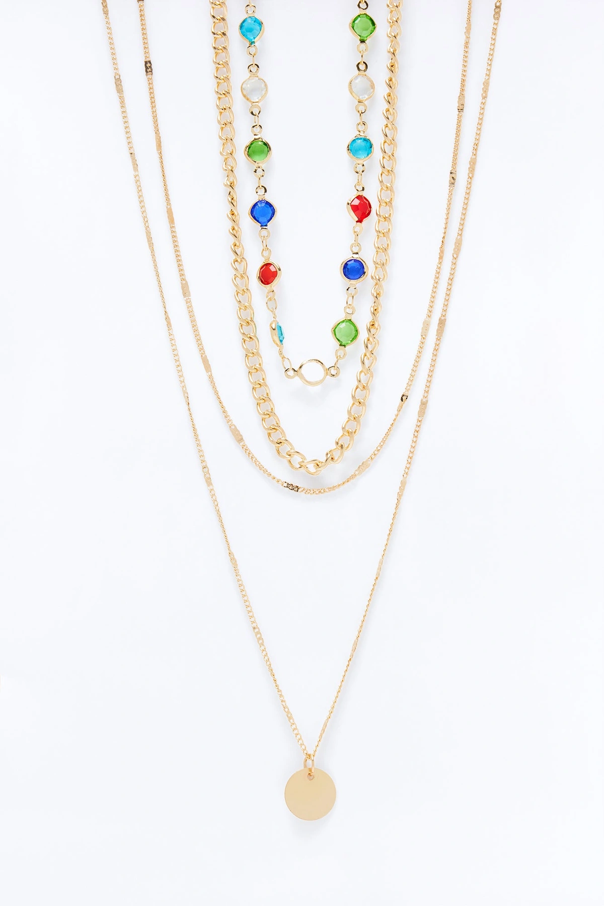 Pure Radiance Layered Neckalce - Gold/Multi — Dourado/Multicolor