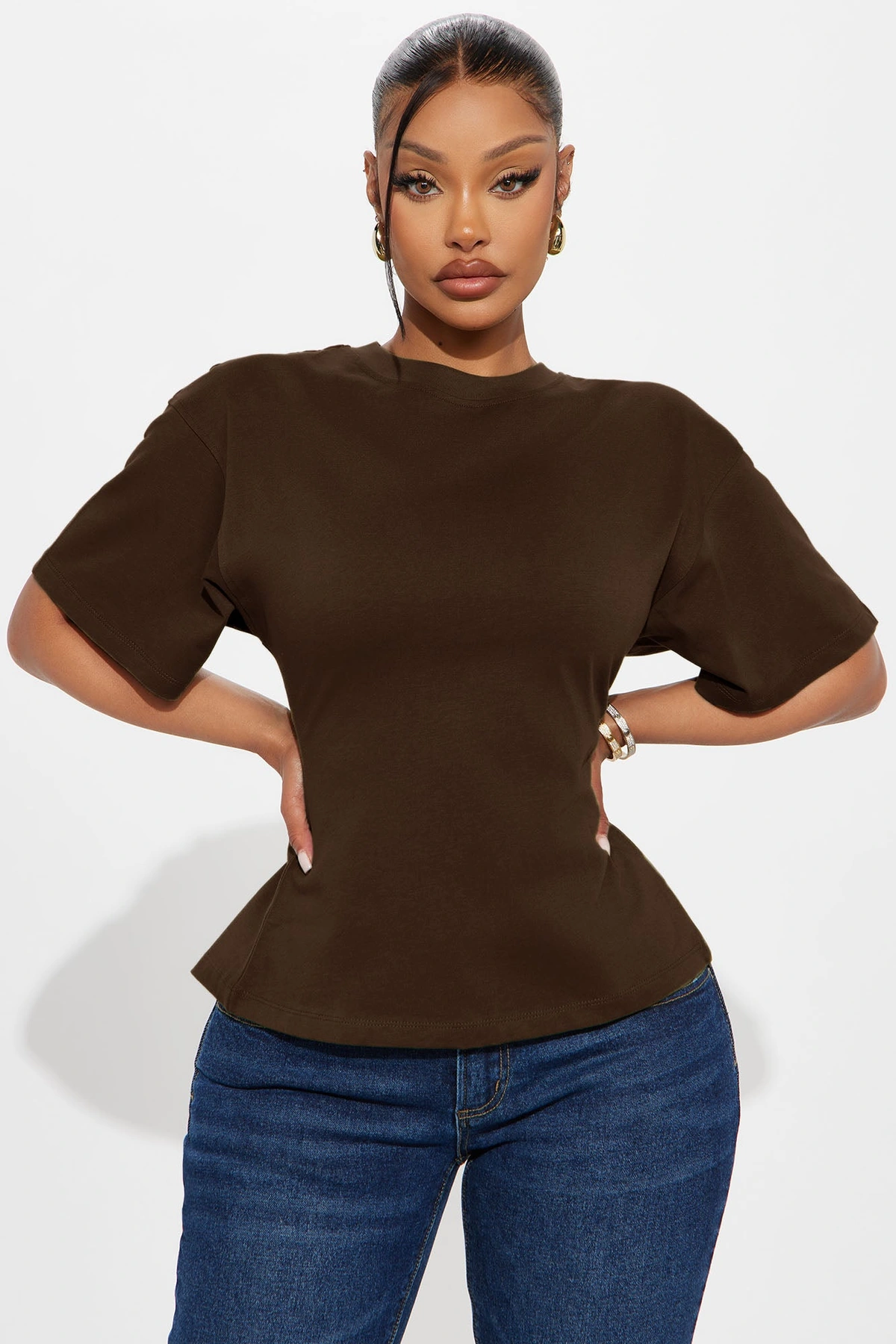 Jayden Fitted T-Shirt - Brown — Castanho
