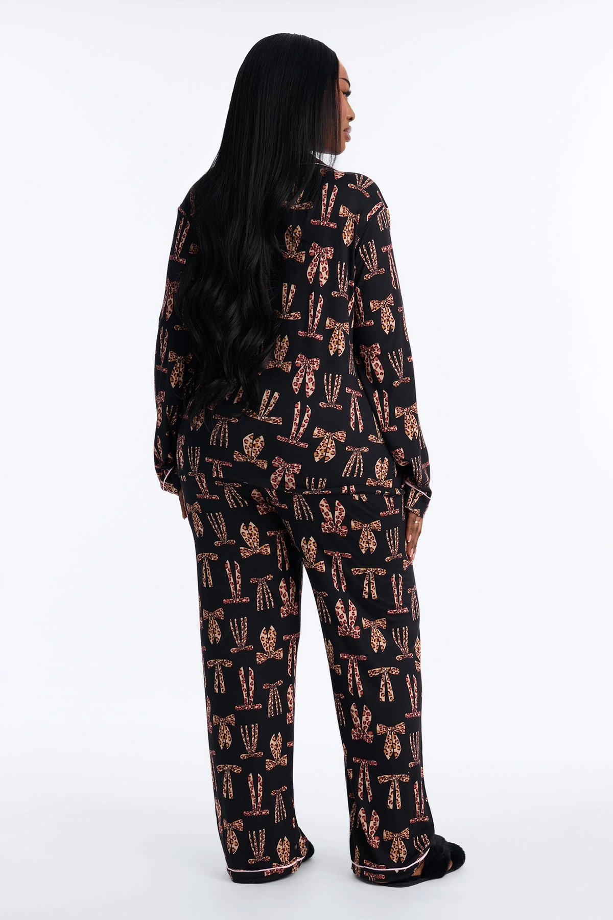 Wild & Chic PJ Pant Set - Black/combo — Preto/combinação