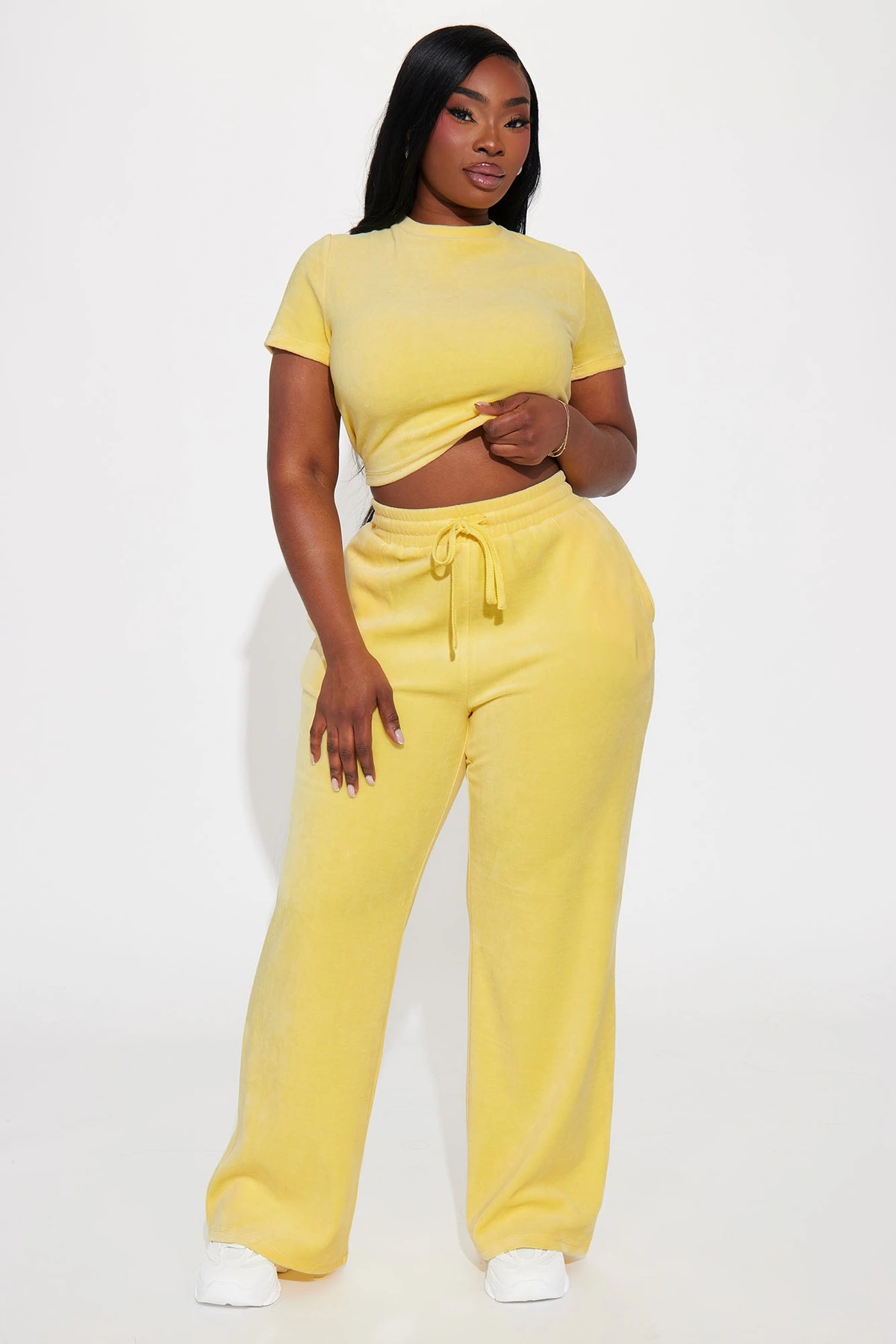 OG Trendsetter Velour Baby Tee Set - Yellow — Amarelo