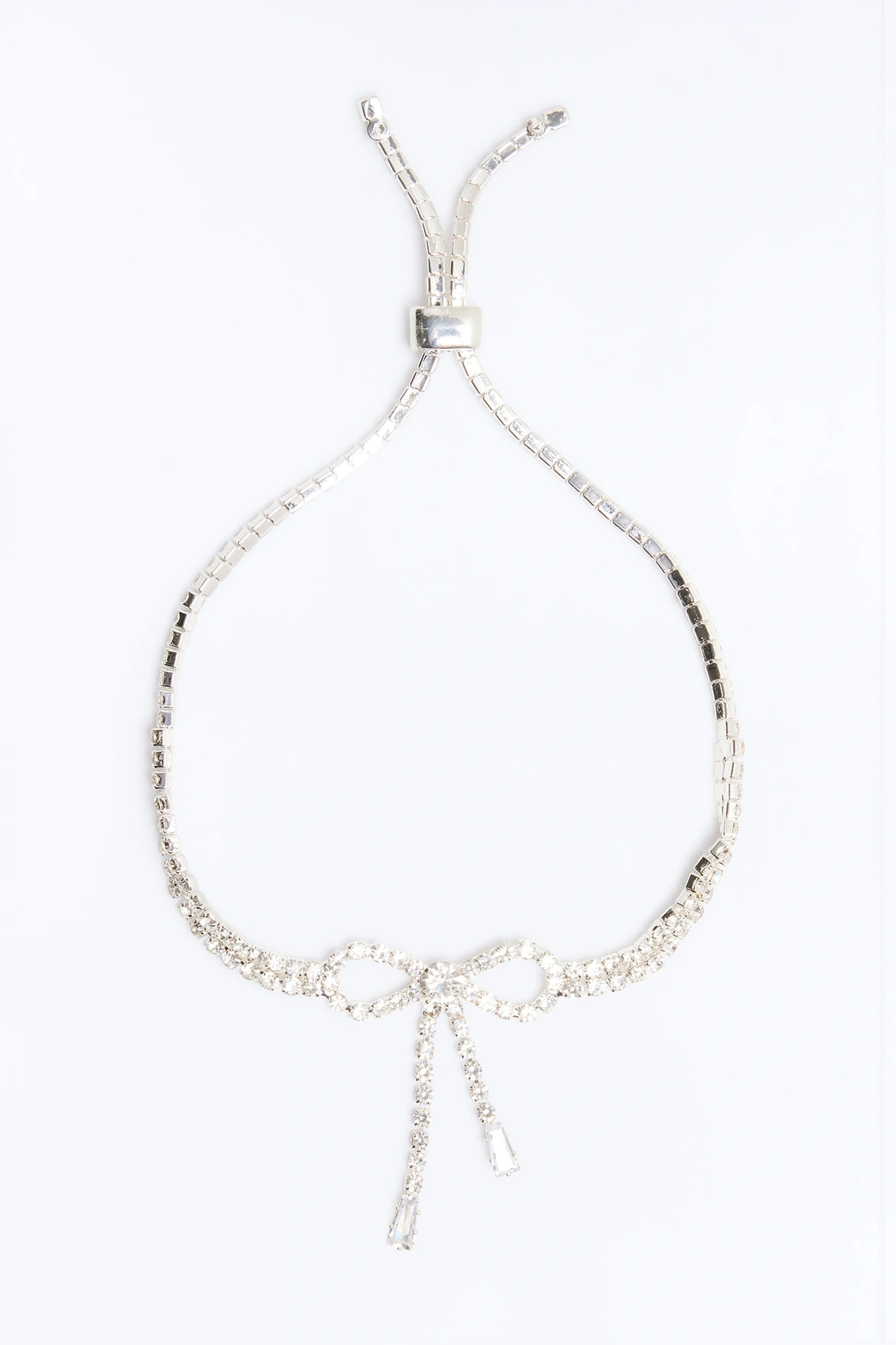 Cubic Zirconia Pretty Bow Bracelet - Silver — Prateado