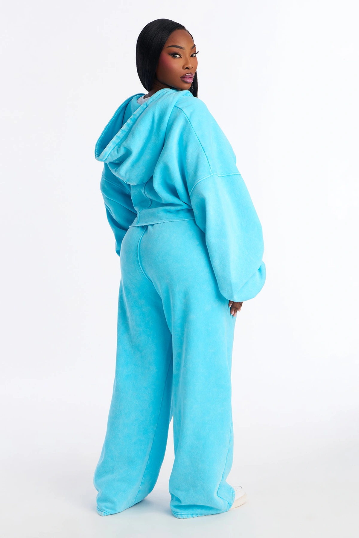 On The Go Fleece Pant Set - Aqua — Aqua