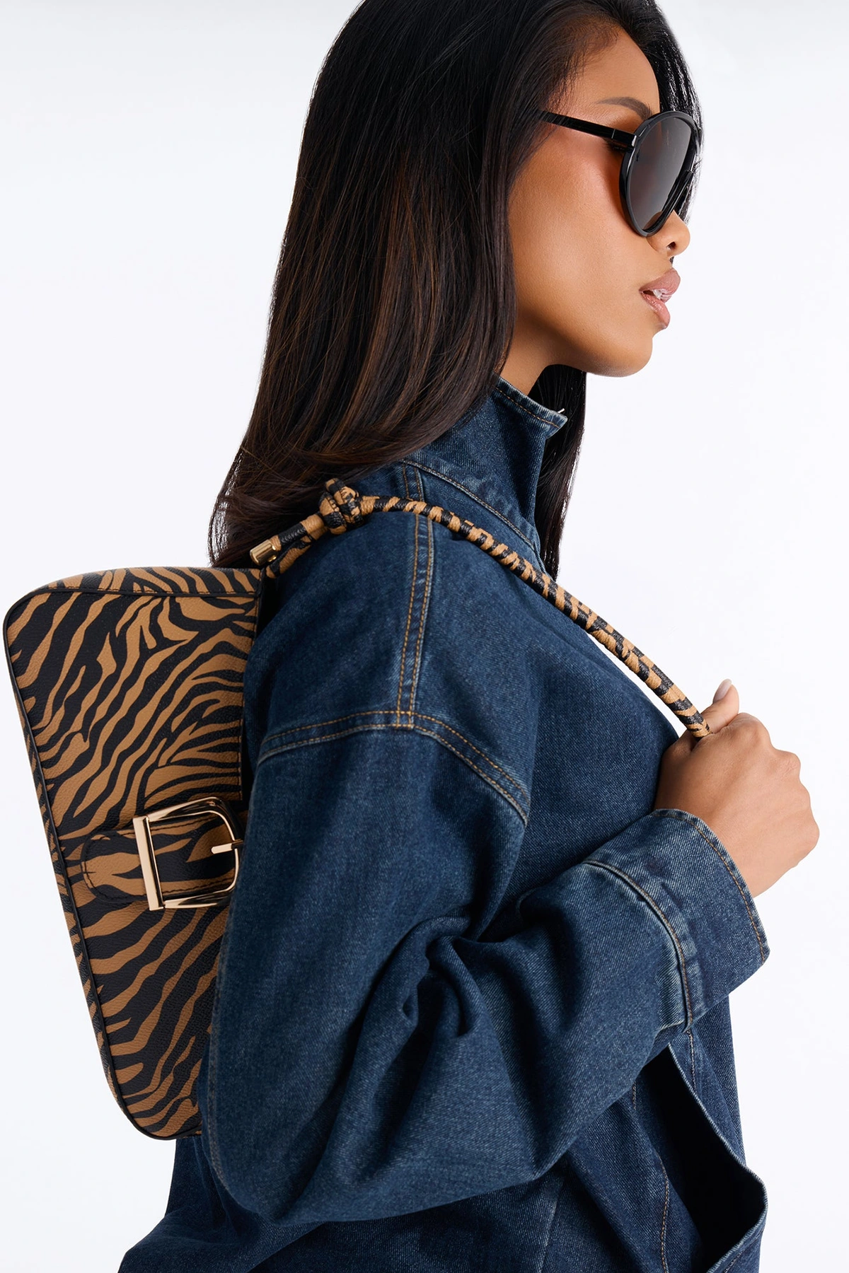 In The Wild Faux Leather Shoulder Handbag - Brown/combo — Castanho/combinação