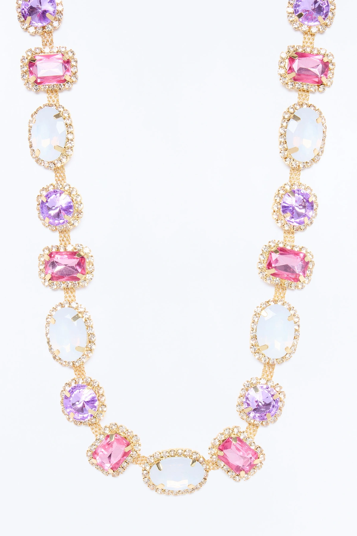 Gorgeina Rhinestone Necklace - Pink/combo — Rosa/combinação