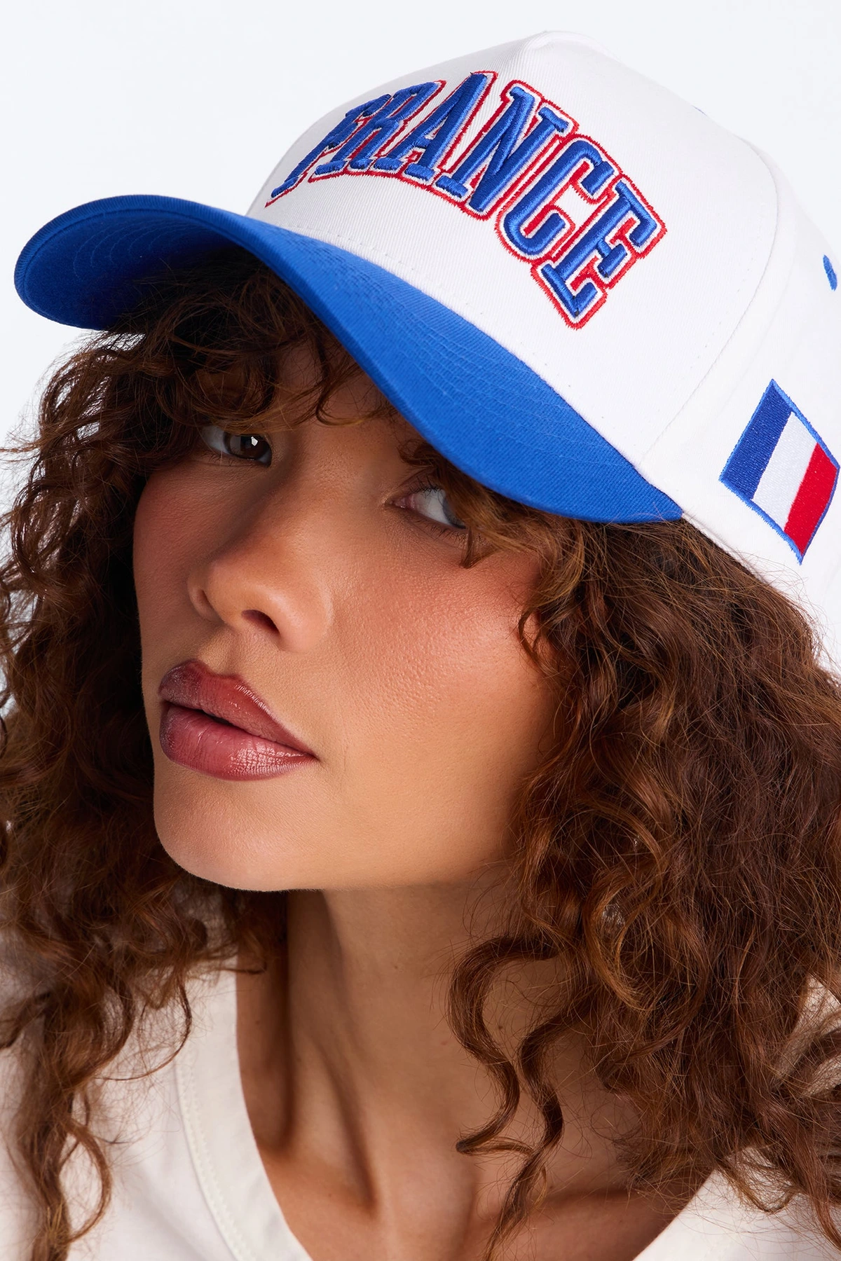 France Love Baseball Hat - White/Blue — Branco/Azul
