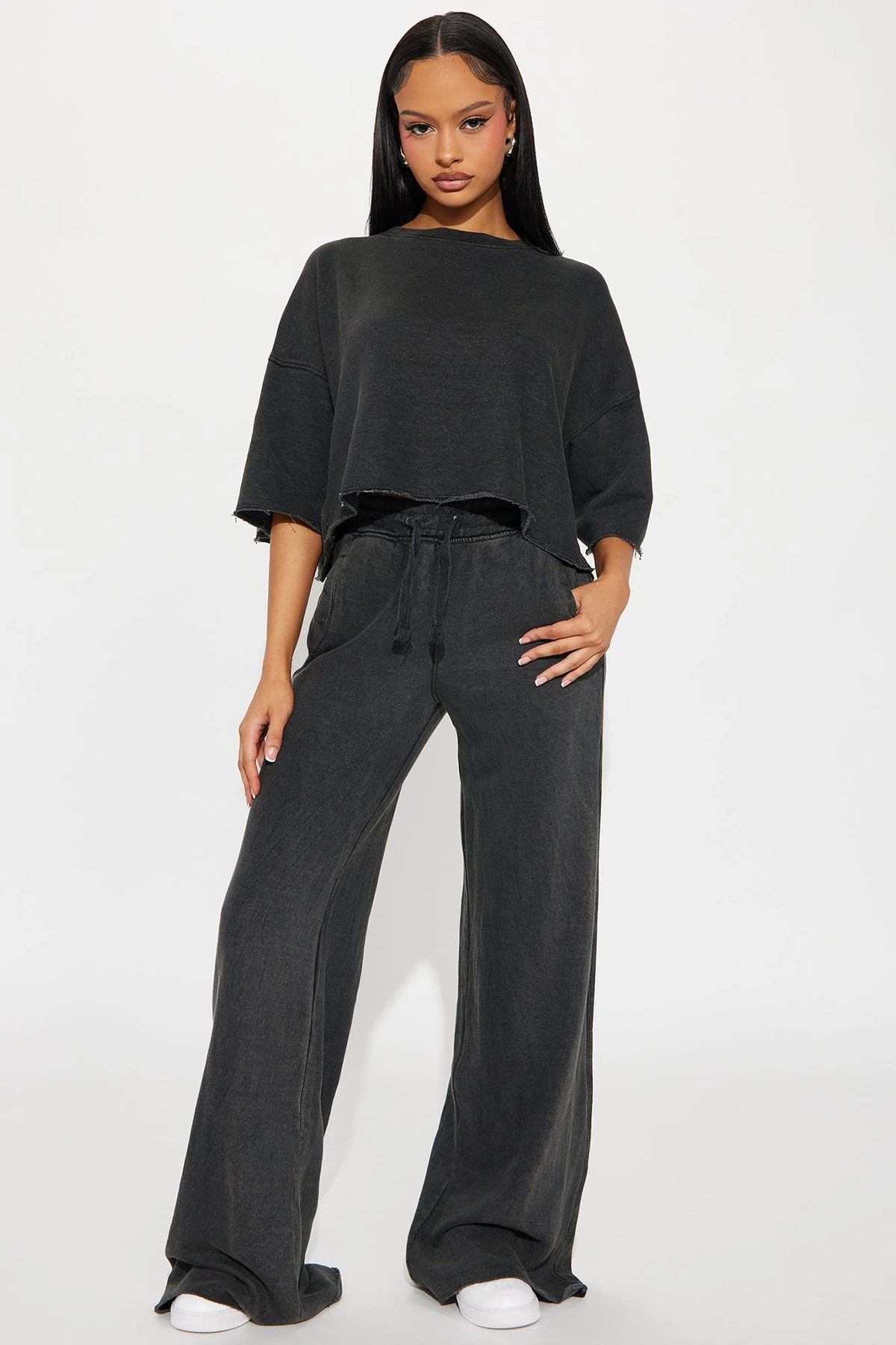 Strollin' Around Pant Set - Charcoal — Cinzento-escuro