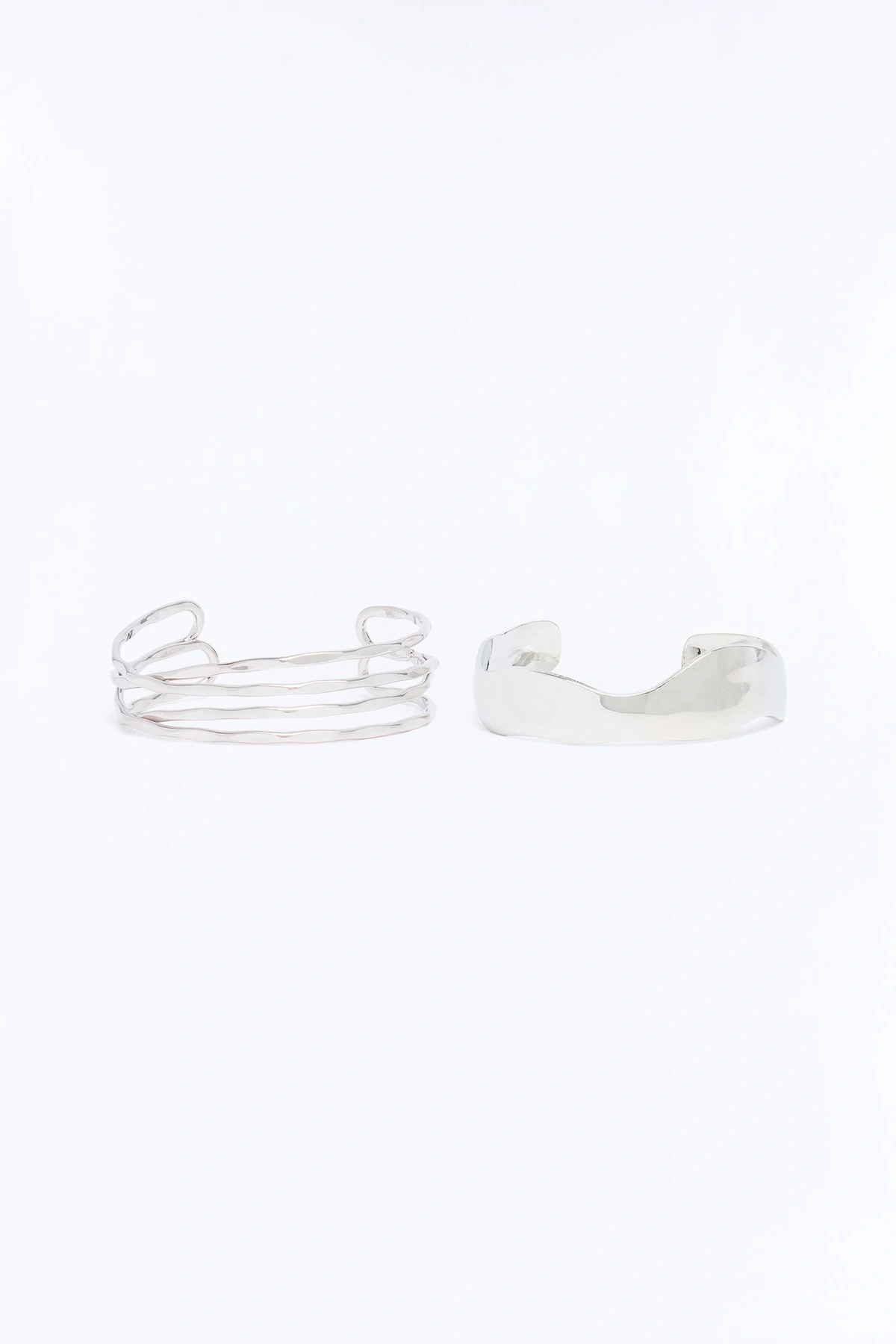 Elevated Drama 2 Piece Bracelet Set - Silver — Prateado