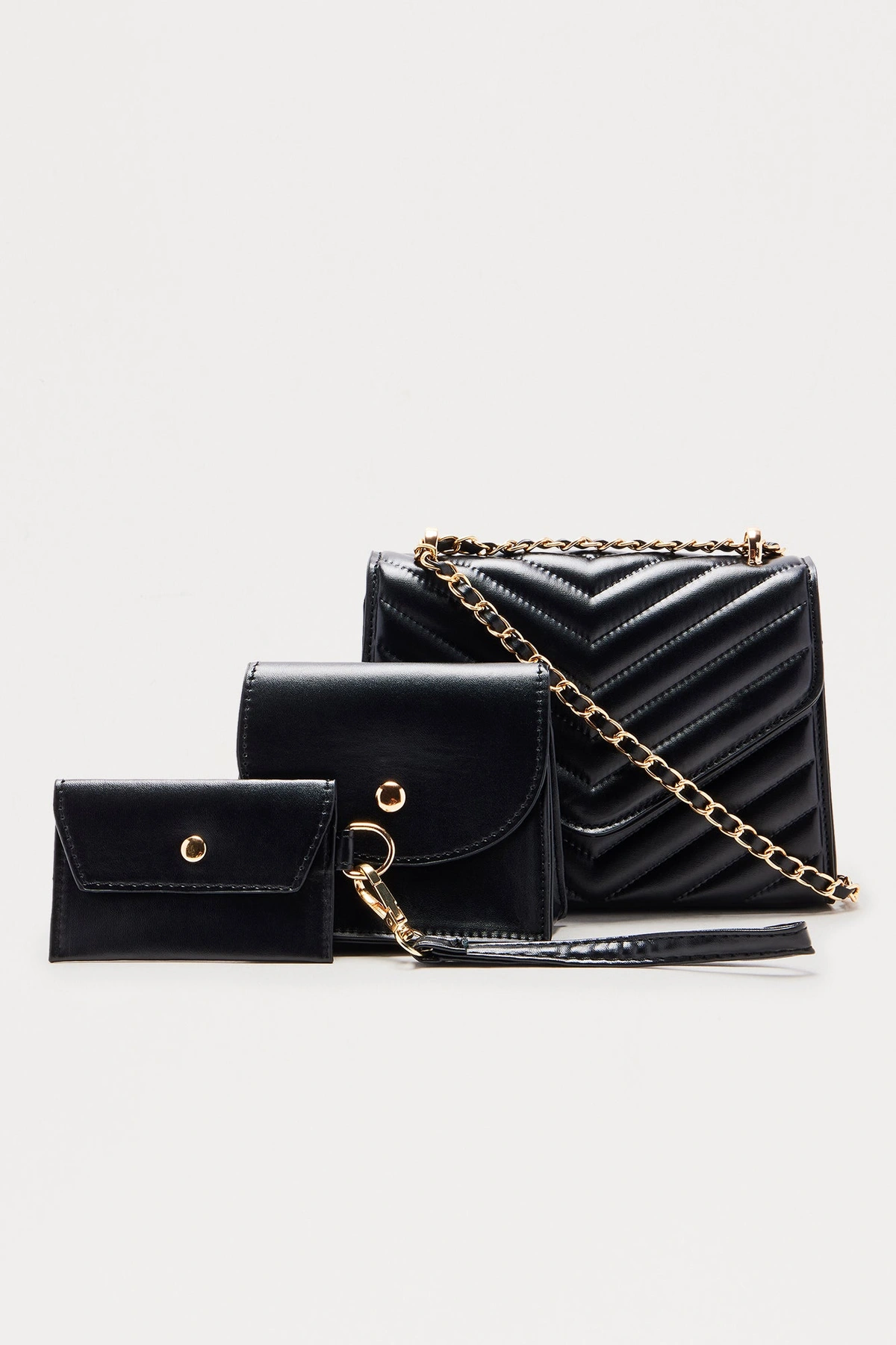 Three Is Better Than One Crossbody Bag - Black — Preto