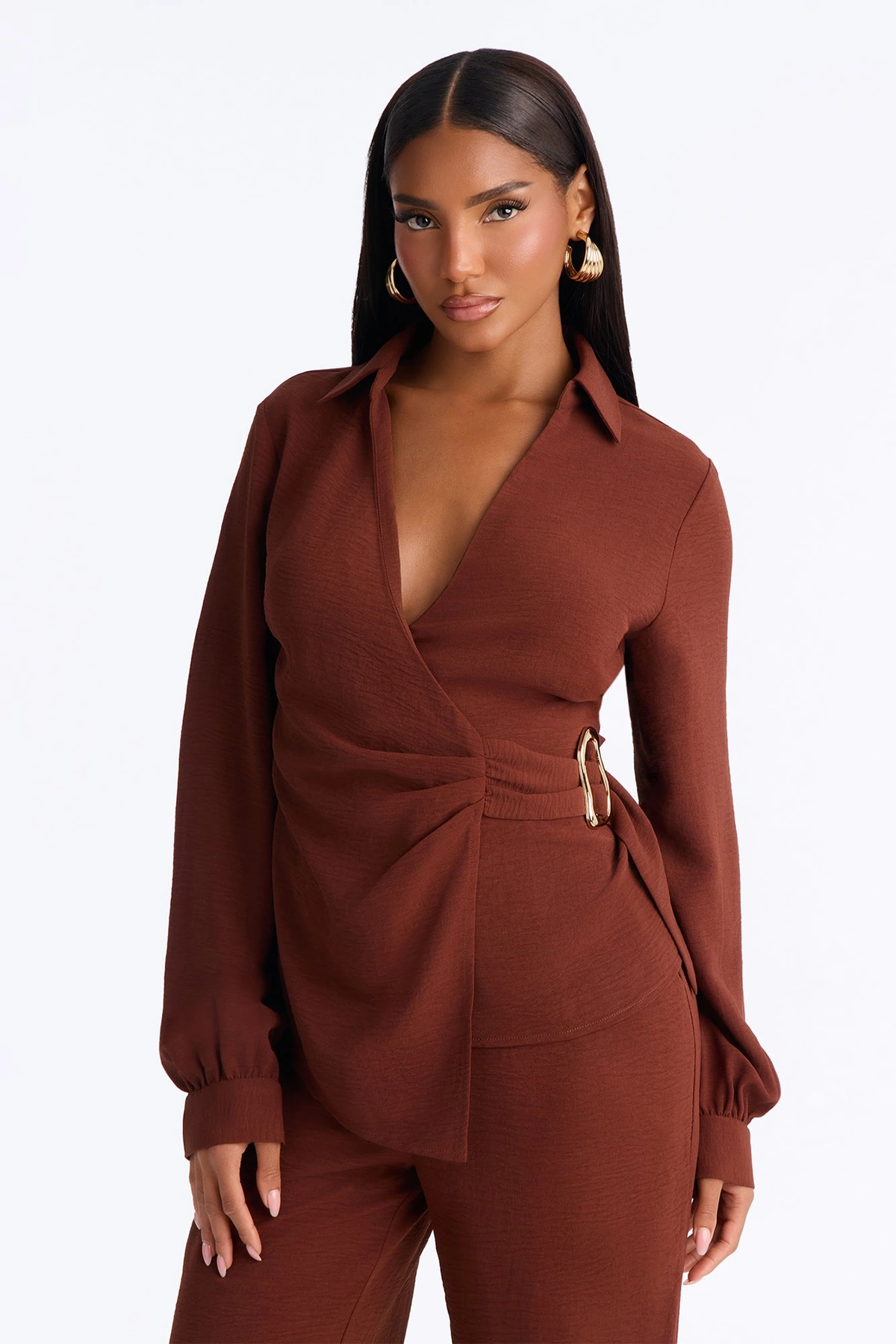 Paulina Airflow Buckle Pant Set - Rust — Ferrugem