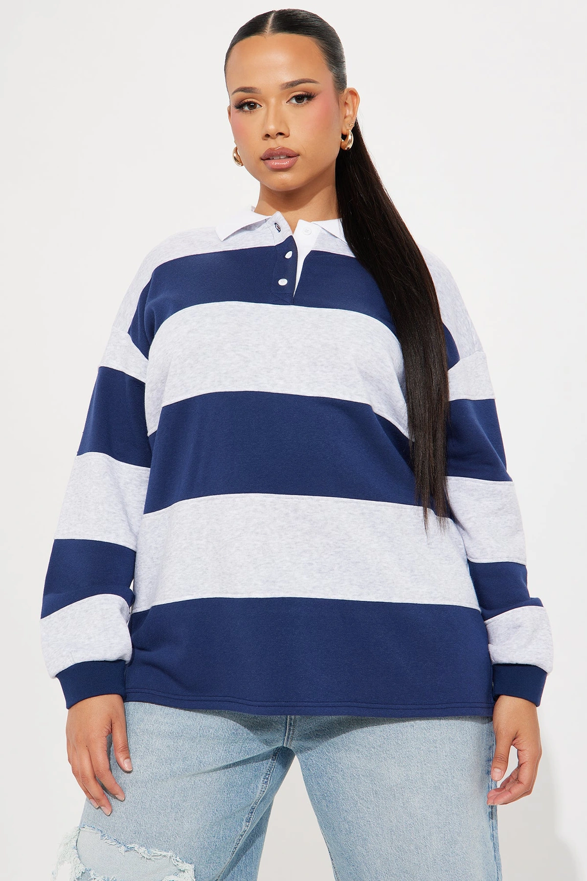 Katie Rugby Striped Polo - Navy/combo — Azul-marinho/combinação