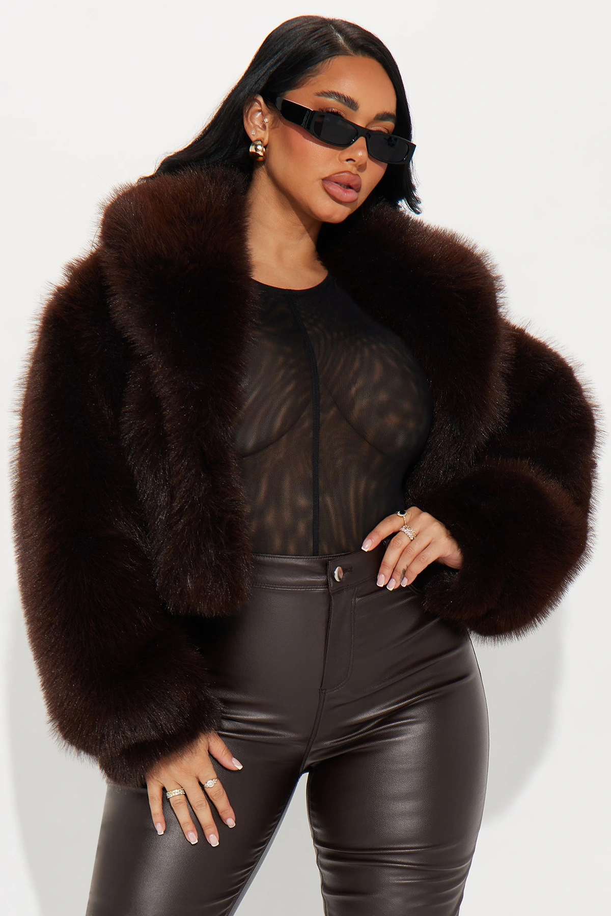 That's Luxe Faux Fur Coat - Chocolate — Chocolate