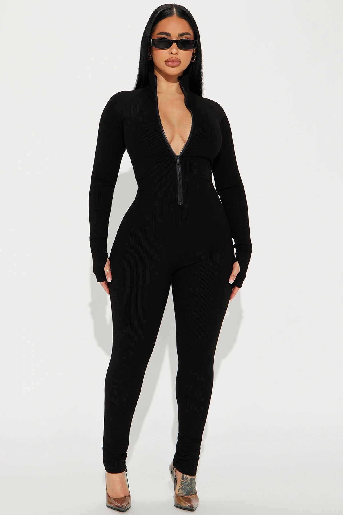 Juliet Snatched Jumpsuit - Black — Preto