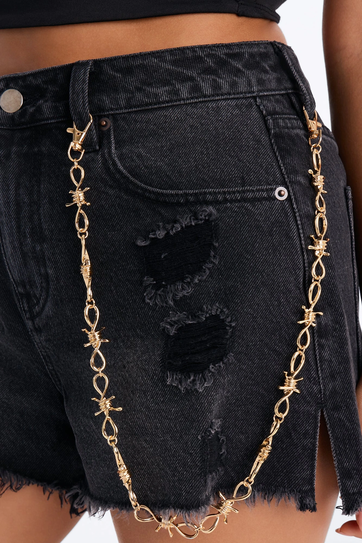 Rock City Pocket Chain Belt - Gold — Dourado