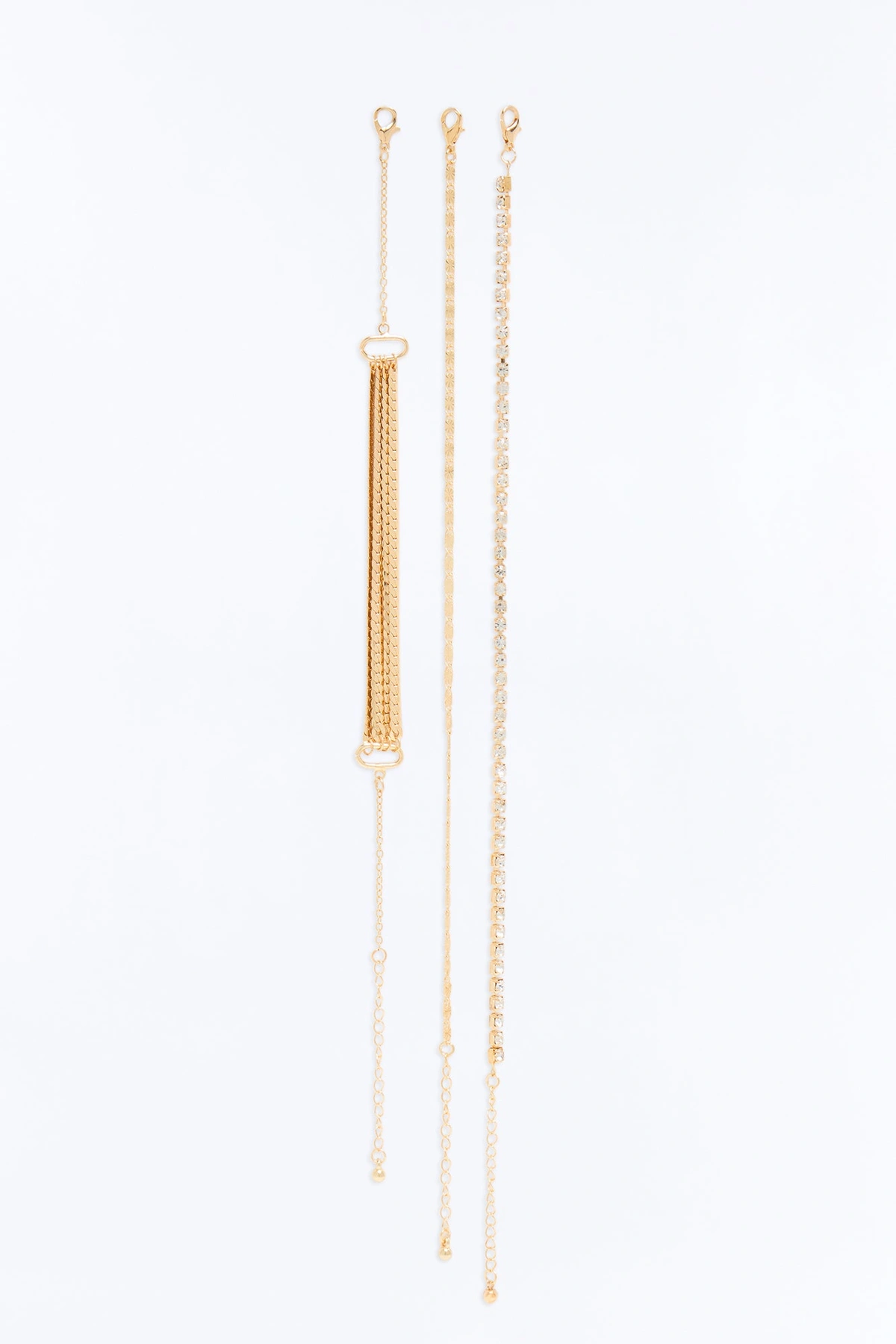 Connect With You 3 Piece Anklet Set - Gold — Dourado