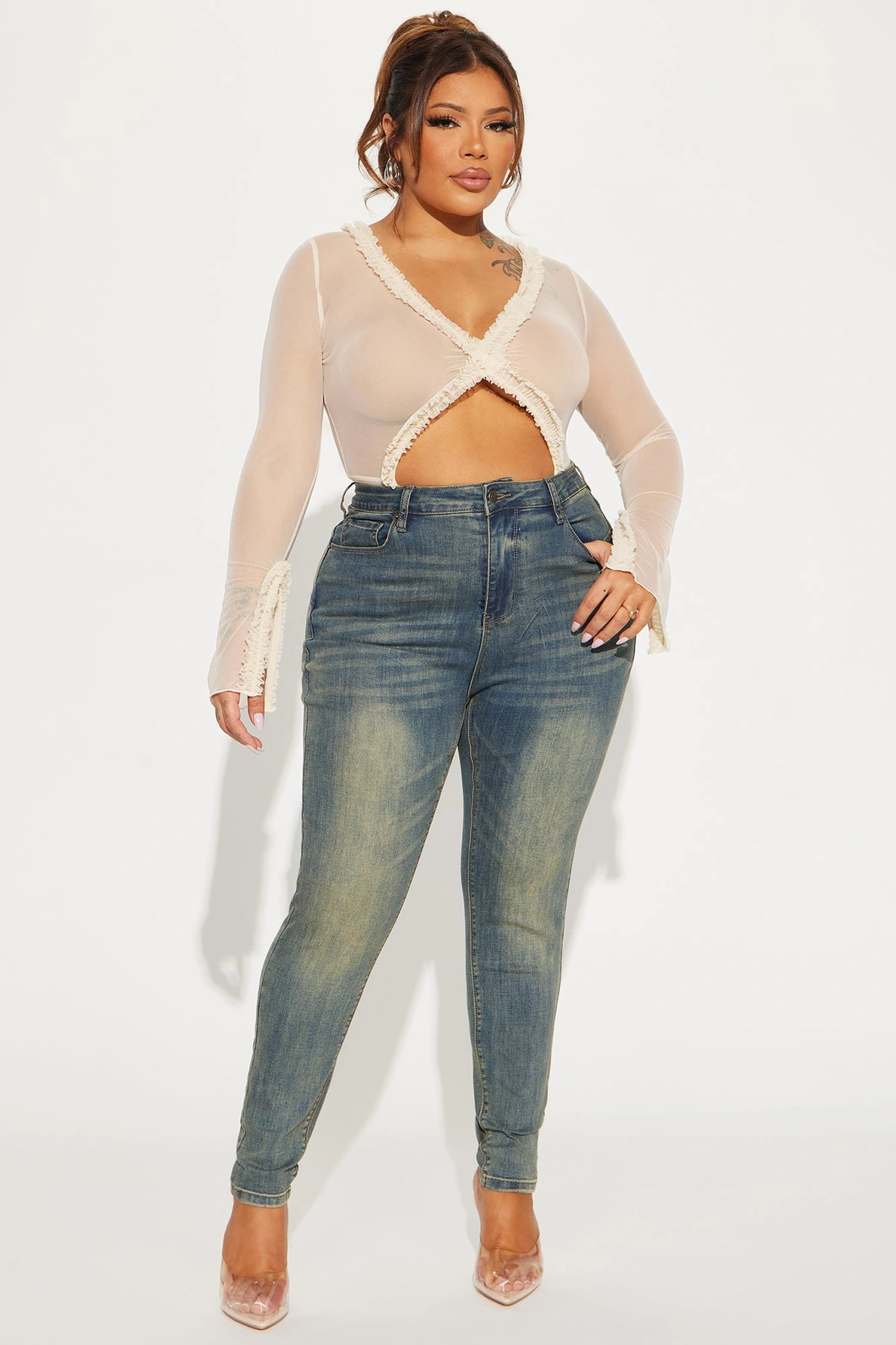 Isla Sculpting Skinny Jeans - Medium Wash — Ganga de lavagem média