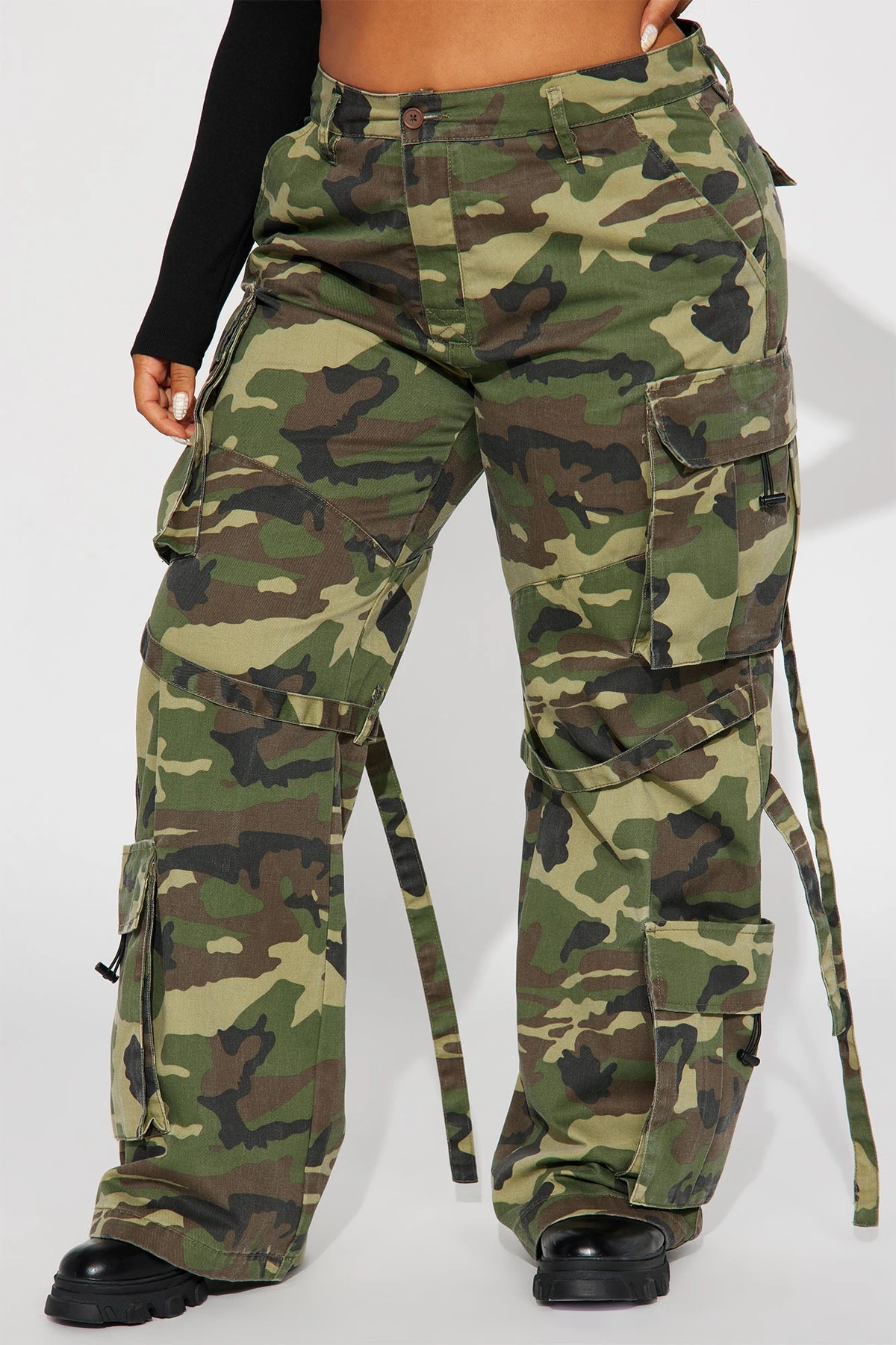 Level You Up Camo Cargo Pant - Olive/combo — Verde-azeitona/combinação