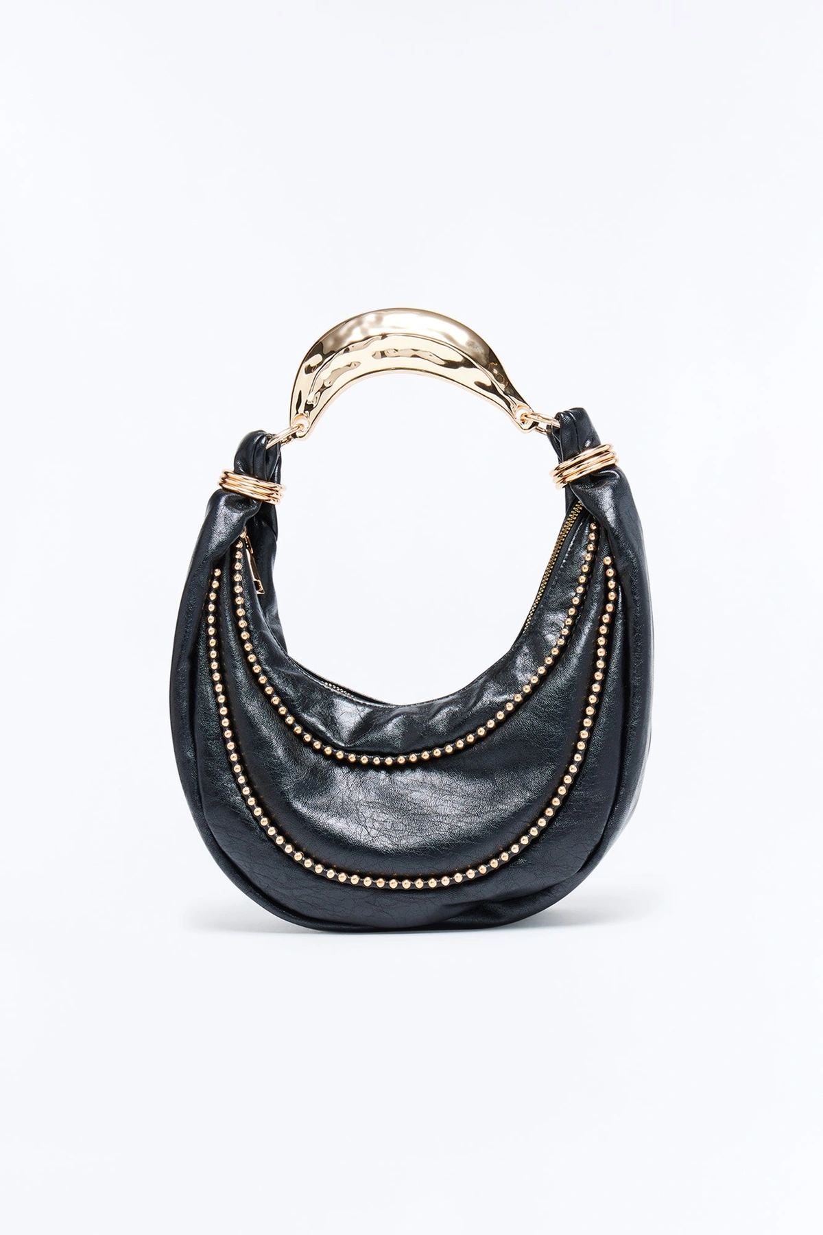 No Curfew Faux Leather Shoulder Bag - Black — Preto