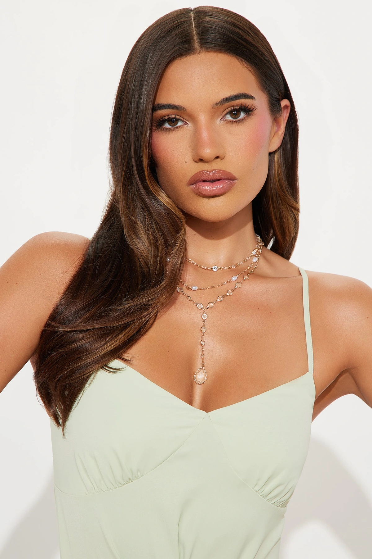 Amber Dust Layered Necklace - Gold — Dourado