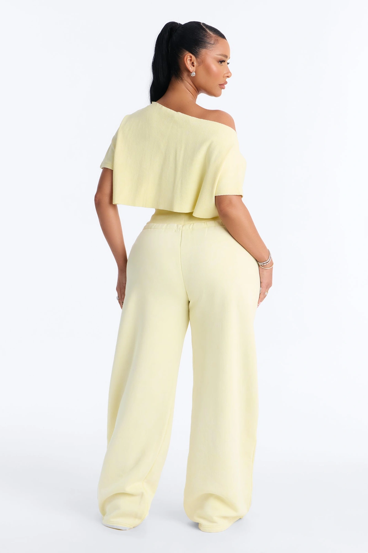 Mila Off Shoulder Top And Sweatpant Set - Yellow — Amarelo