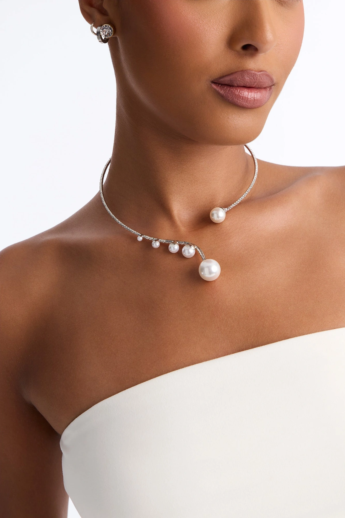 Shut It Down Rhinestone Choker - Silver — Prateado