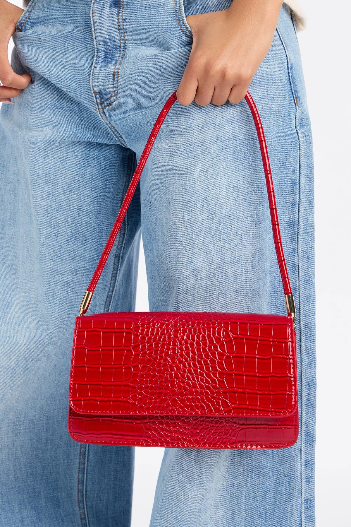 Croc Star Faux Leather Bag - Red — Vermelho
